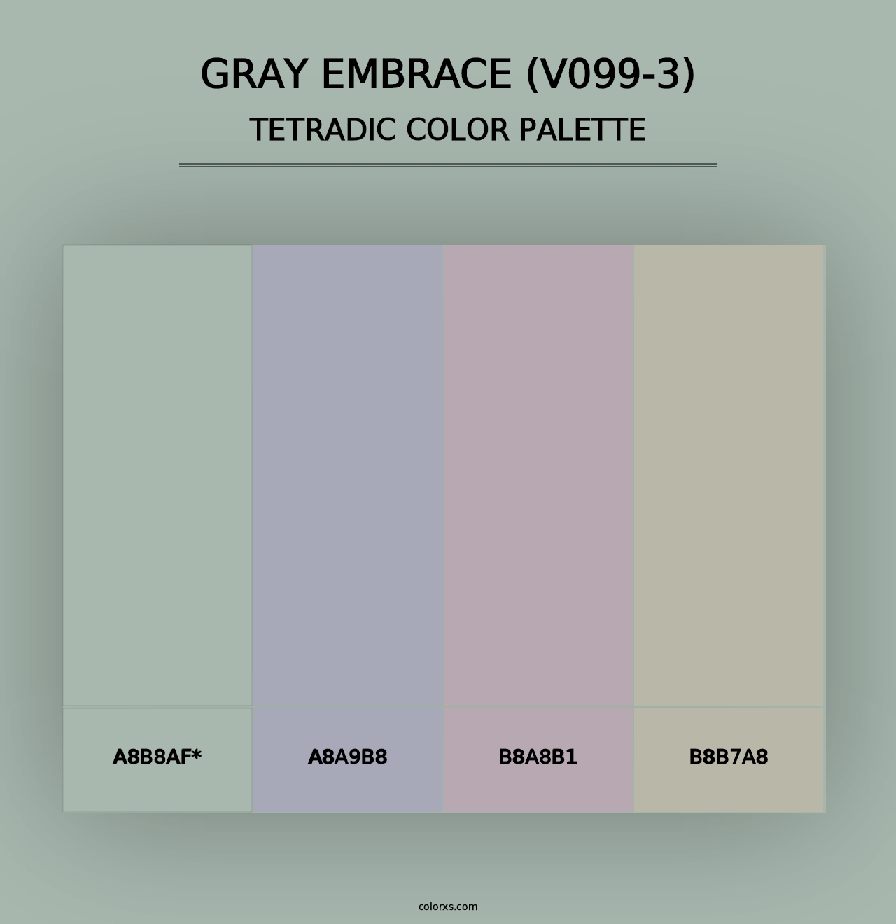 Gray Embrace (V099-3) - Tetradic Color Palette