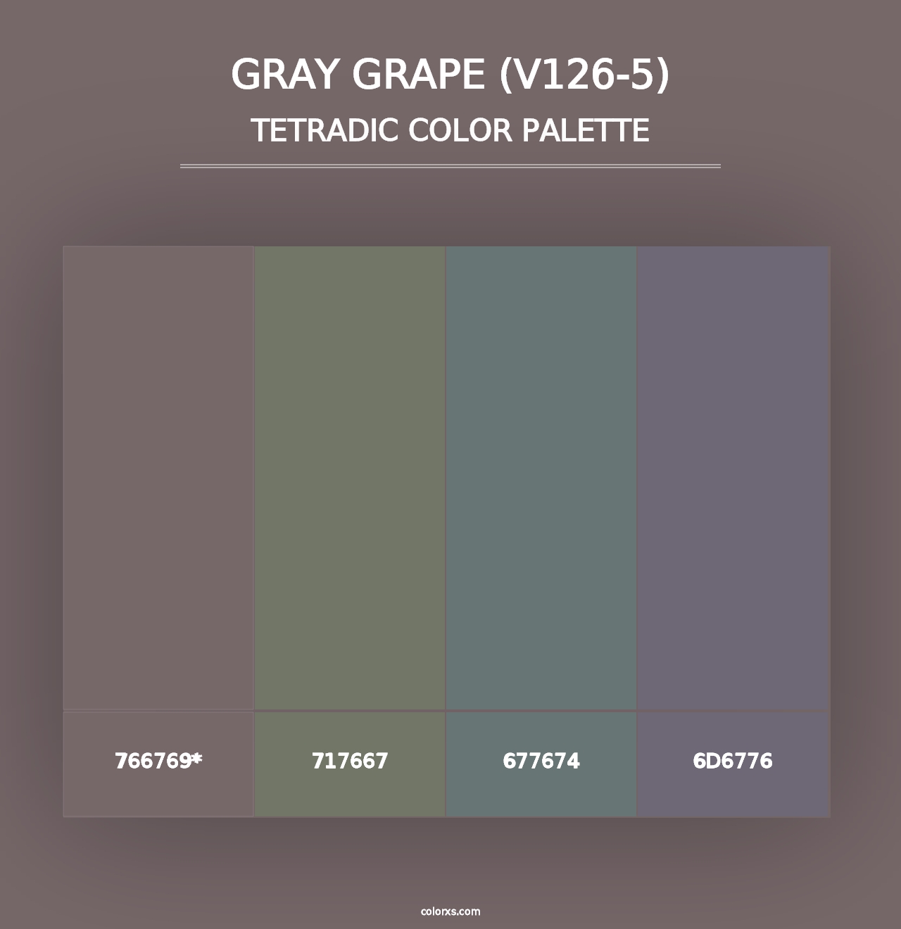 Gray Grape (V126-5) - Tetradic Color Palette