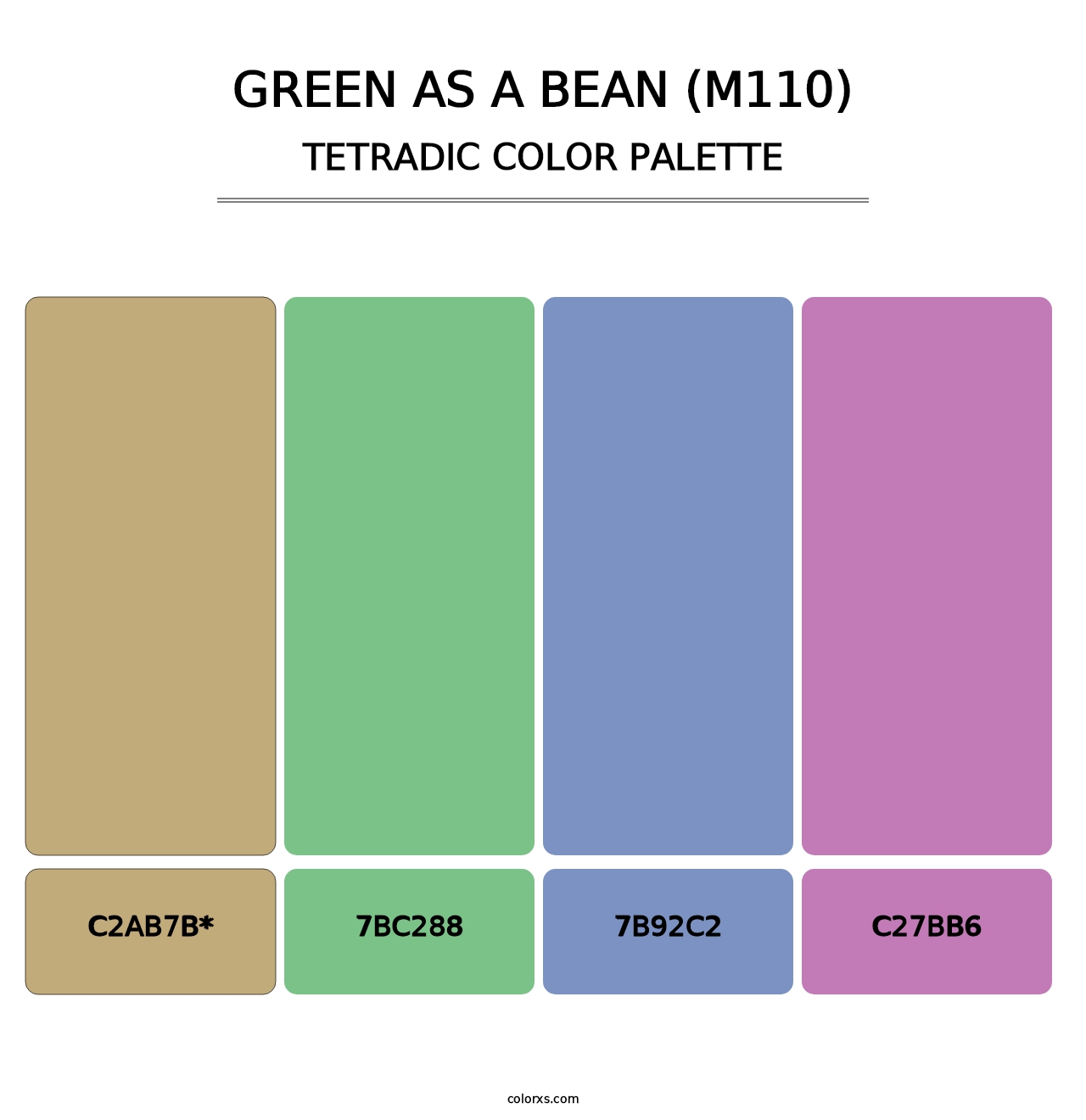 Green as a Bean (M110) - Tetradic Color Palette