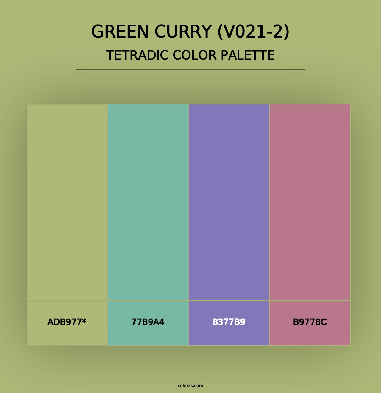 Green Curry (V021-2) - Tetradic Color Palette