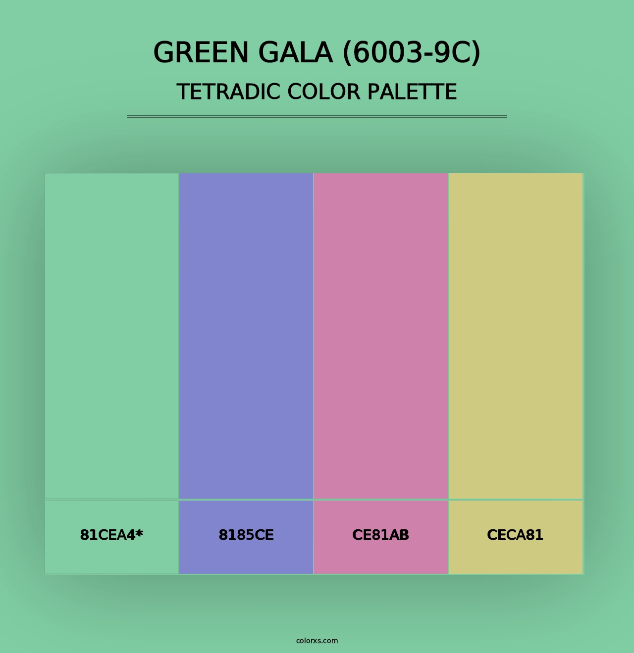 Green Gala (6003-9C) - Tetradic Color Palette