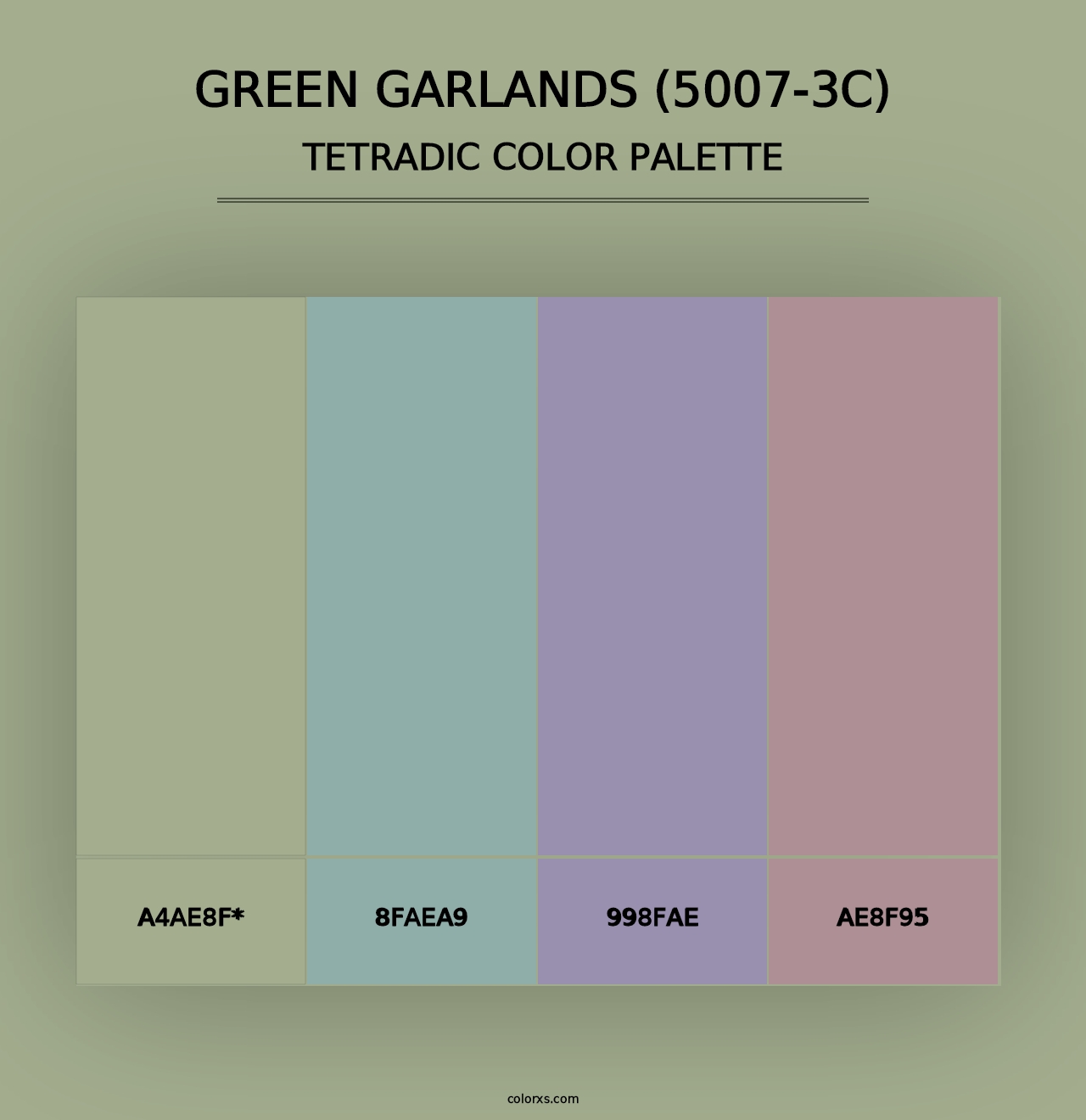 Green Garlands (5007-3C) - Tetradic Color Palette