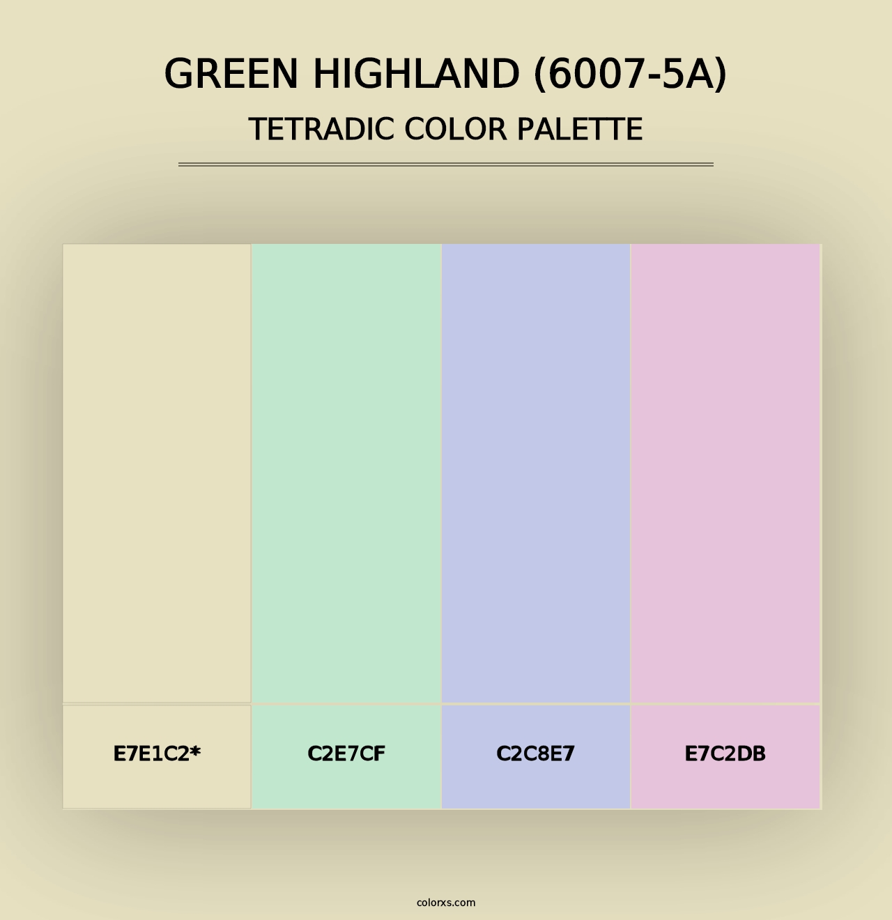 Green Highland (6007-5A) - Tetradic Color Palette