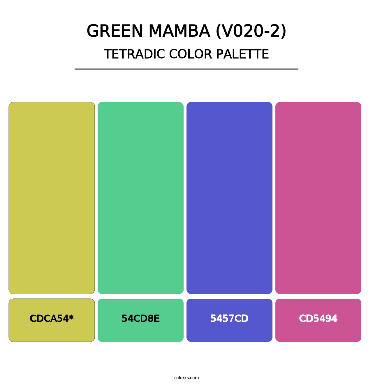 Green Mamba (V020-2) - Tetradic Color Palette