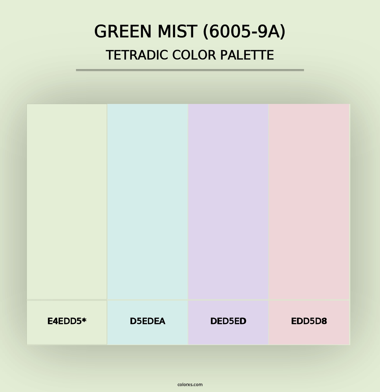 Green Mist (6005-9A) - Tetradic Color Palette