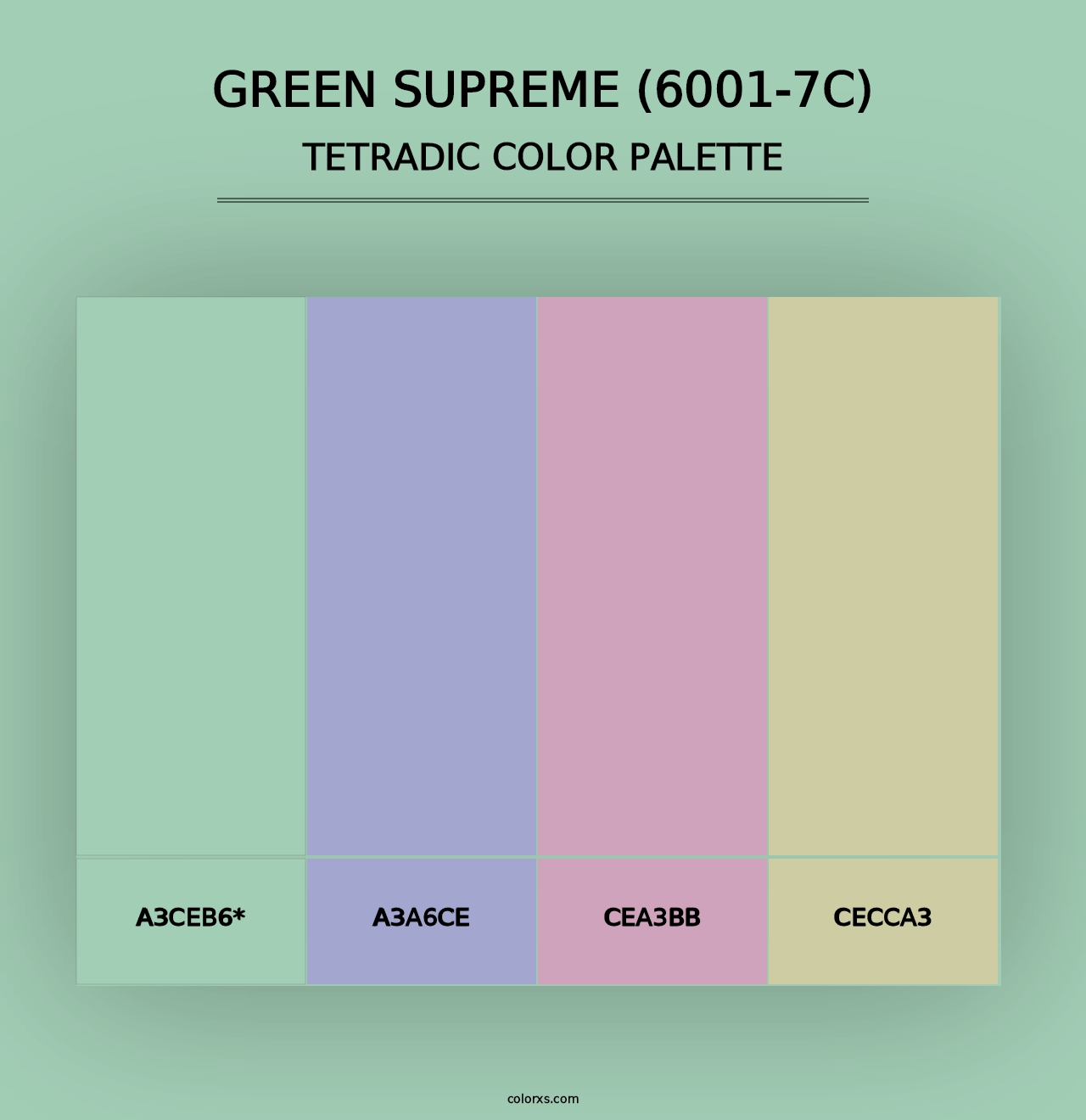 Green Supreme (6001-7C) - Tetradic Color Palette