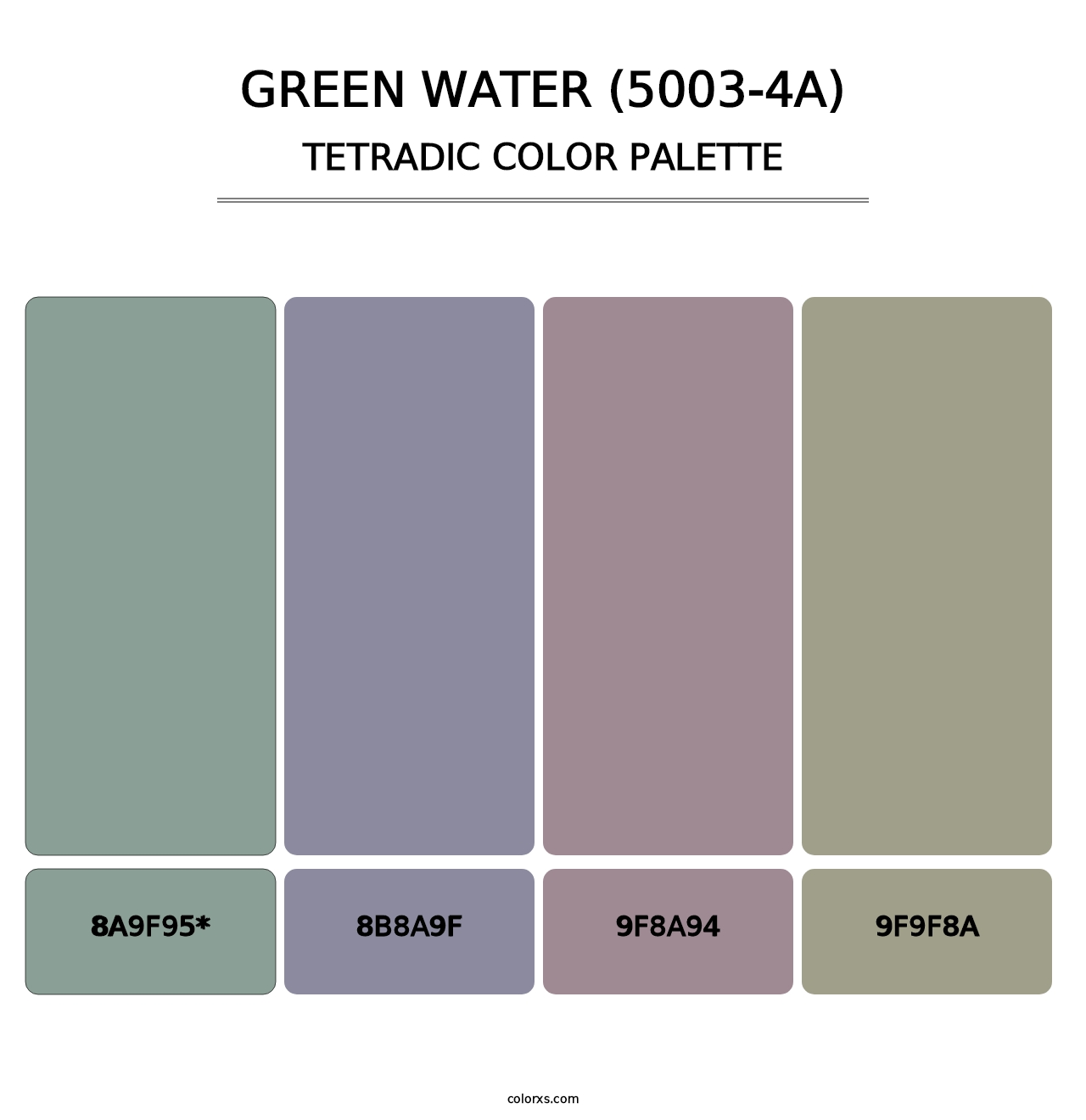 Green Water (5003-4A) - Tetradic Color Palette