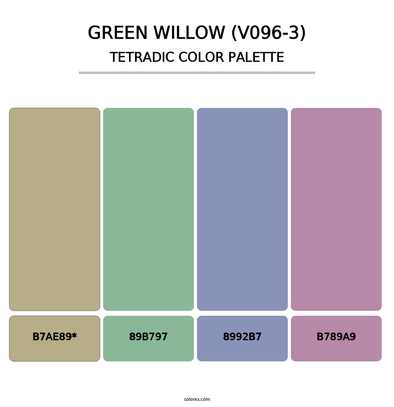 Green Willow (V096-3) - Tetradic Color Palette