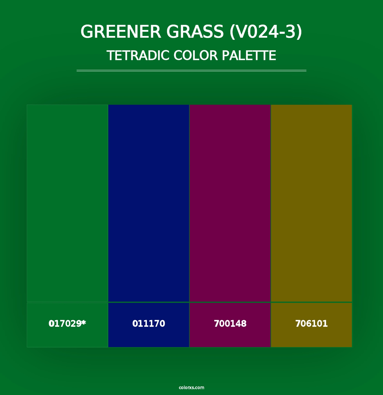 Greener Grass (V024-3) - Tetradic Color Palette