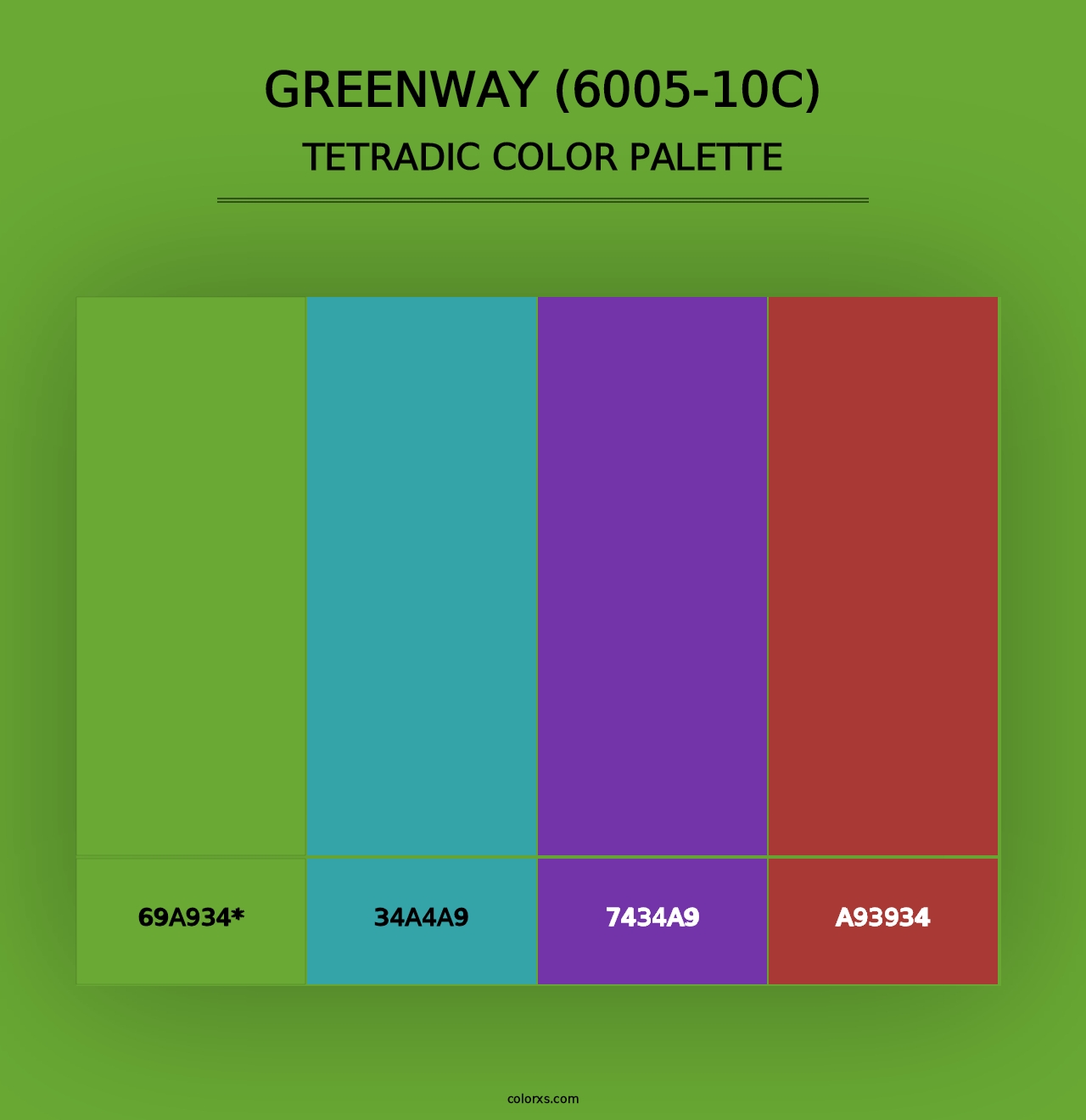 Greenway (6005-10C) - Tetradic Color Palette