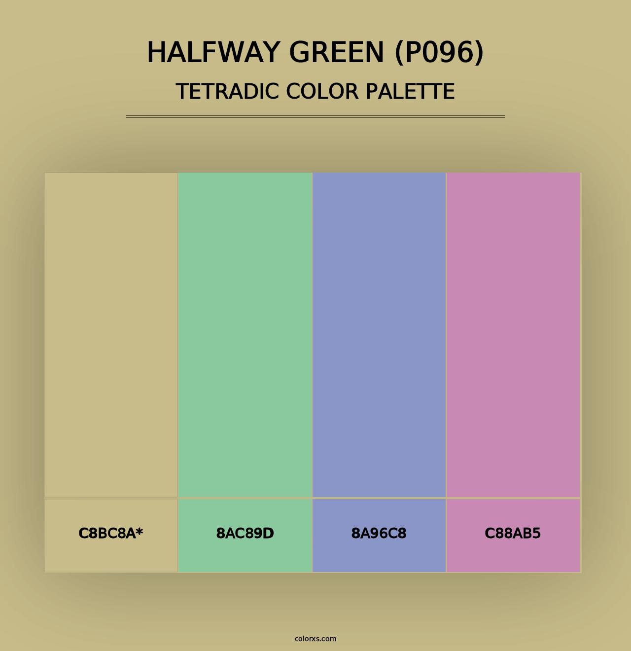 Halfway Green (P096) - Tetradic Color Palette