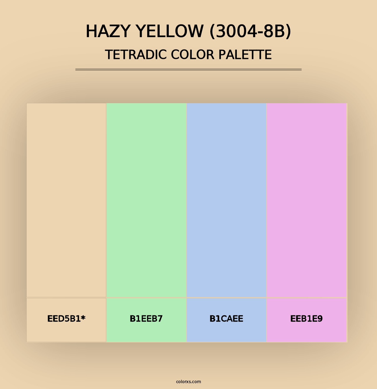 Hazy Yellow (3004-8B) - Tetradic Color Palette