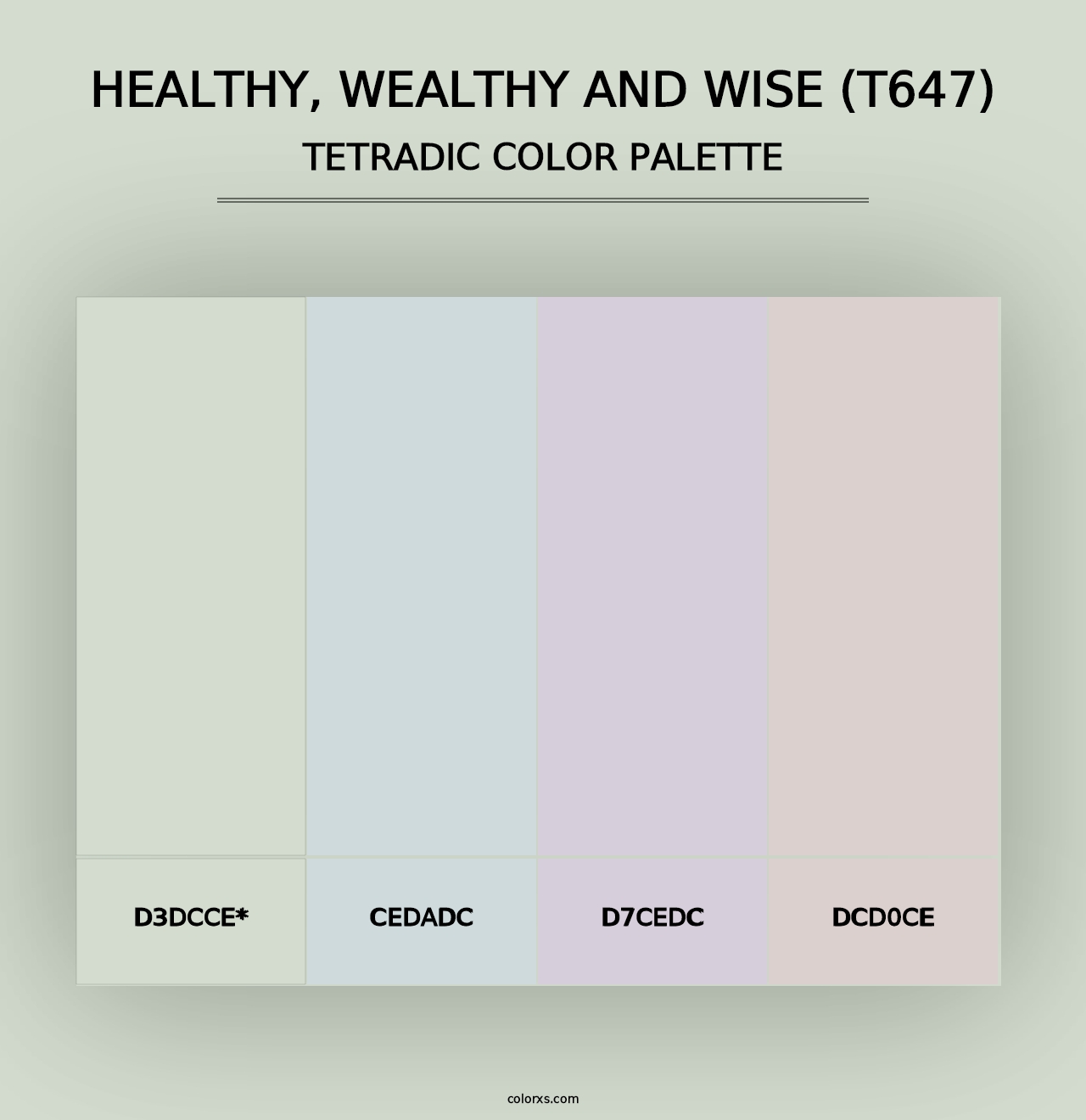 Healthy, Wealthy and Wise (T647) - Tetradic Color Palette