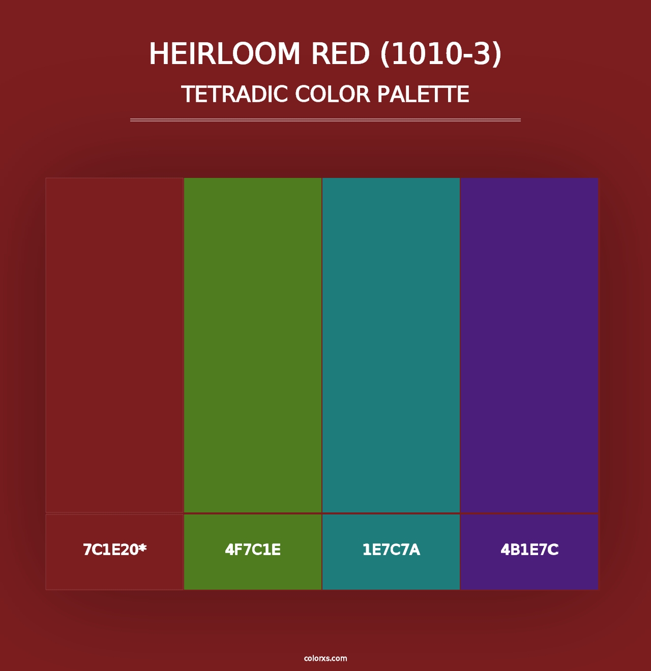 Heirloom Red (1010-3) - Tetradic Color Palette