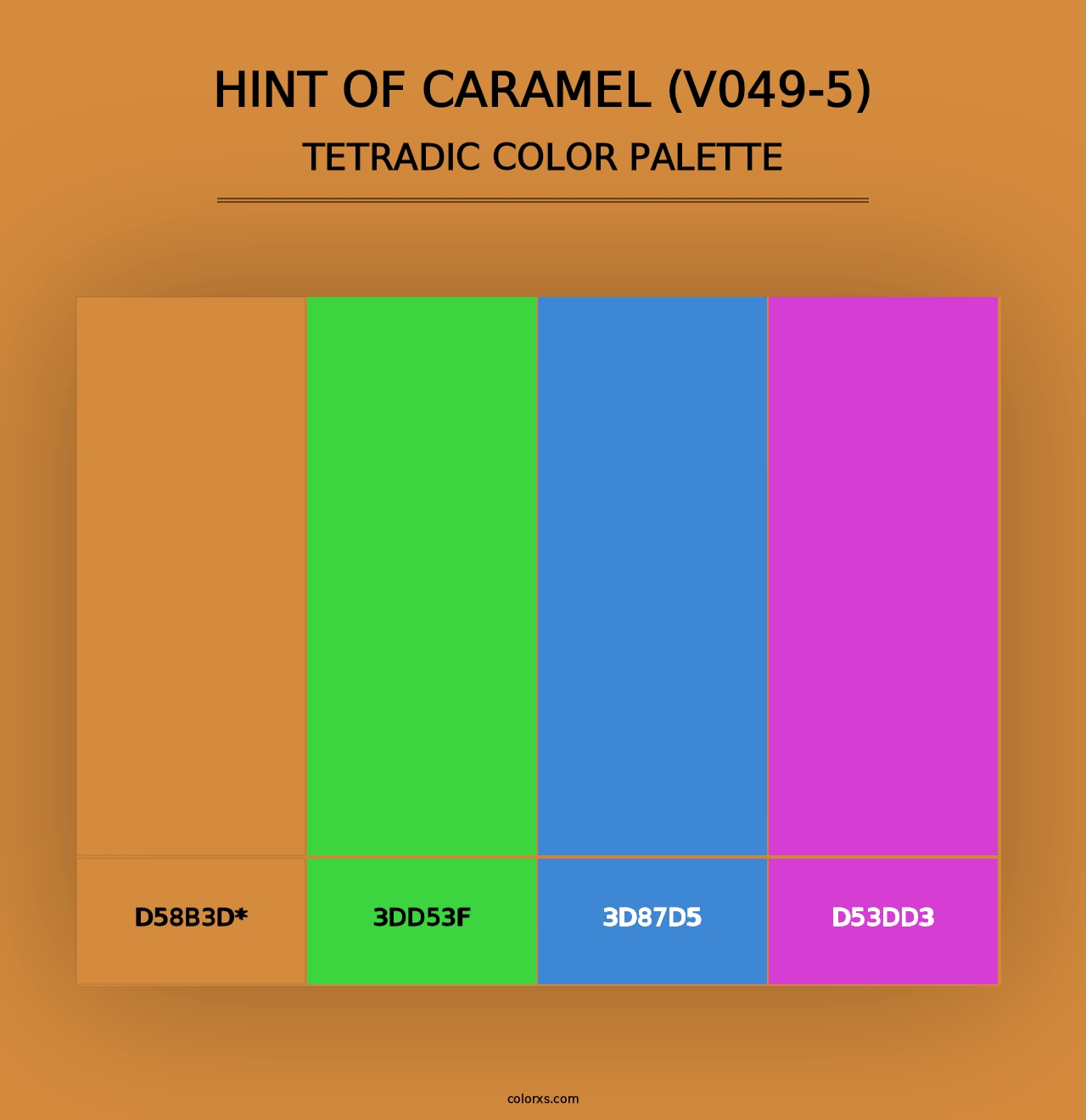 Hint of Caramel (V049-5) - Tetradic Color Palette