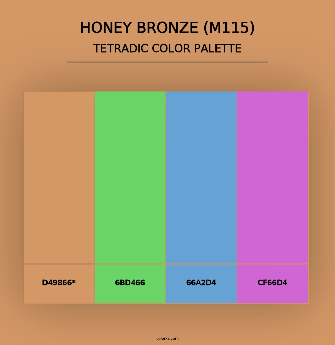 Honey Bronze (M115) - Tetradic Color Palette