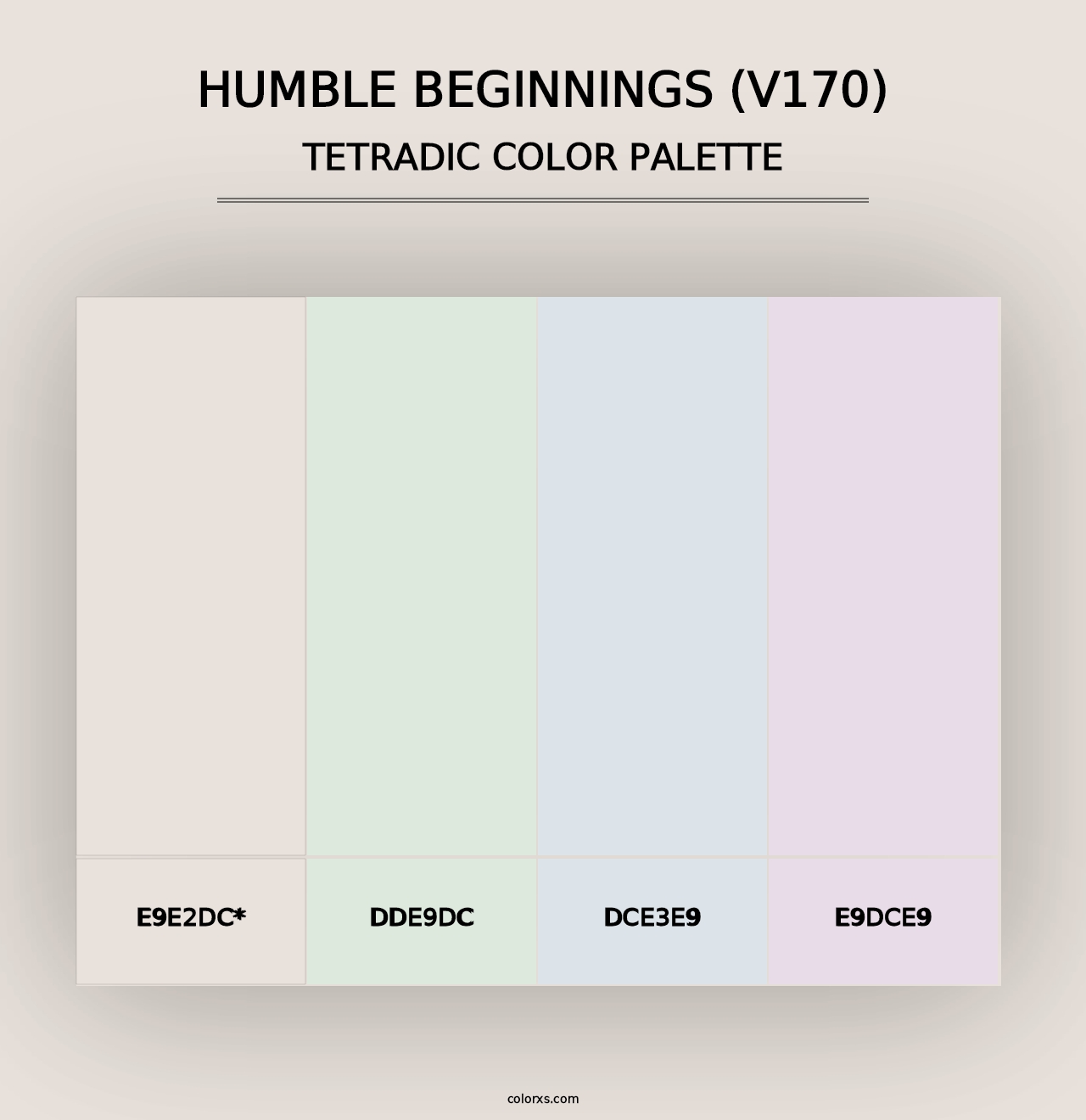 Humble Beginnings (V170) - Tetradic Color Palette