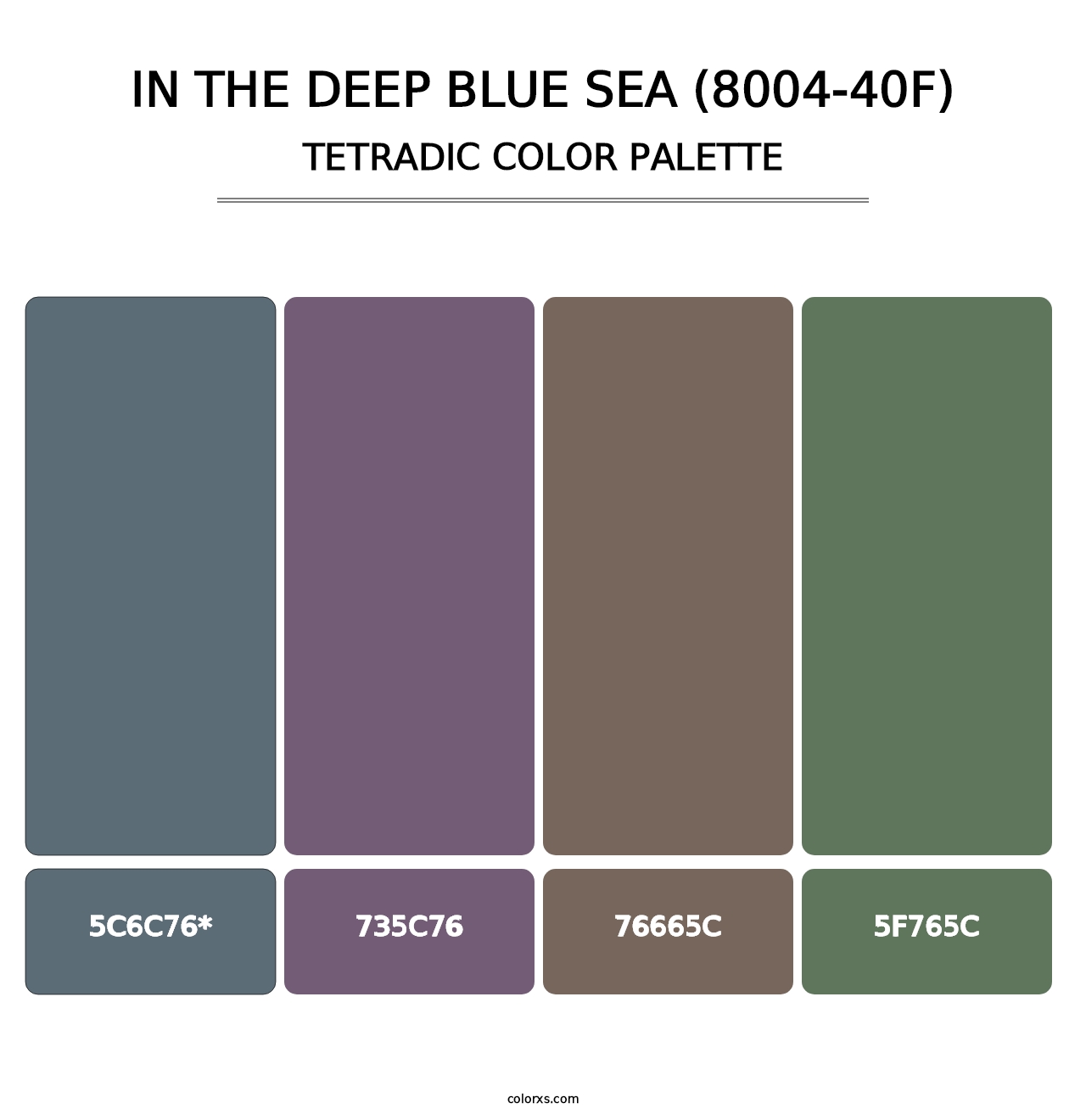 In the Deep Blue Sea (8004-40F) - Tetradic Color Palette