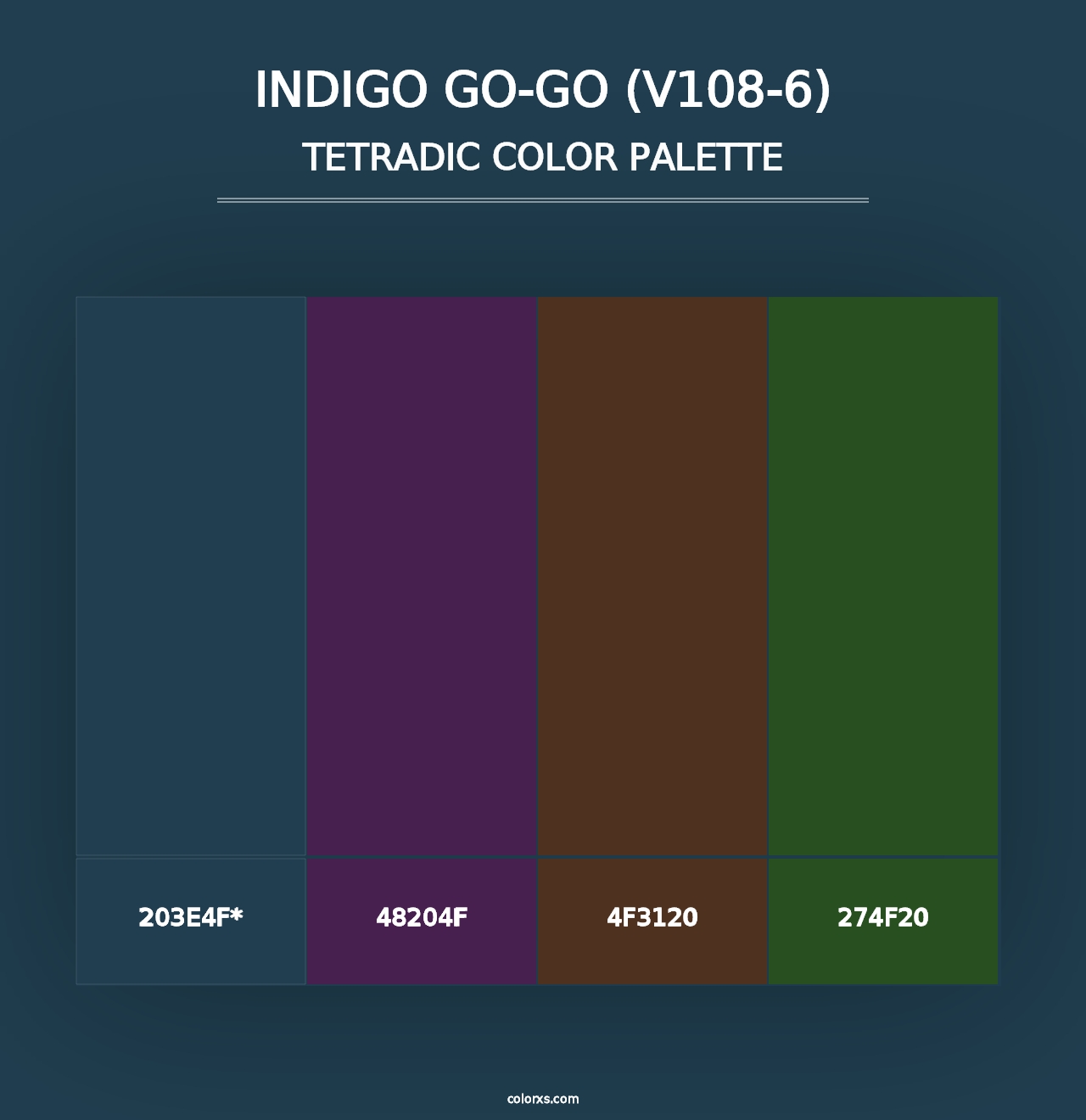 Indigo Go-Go (V108-6) - Tetradic Color Palette