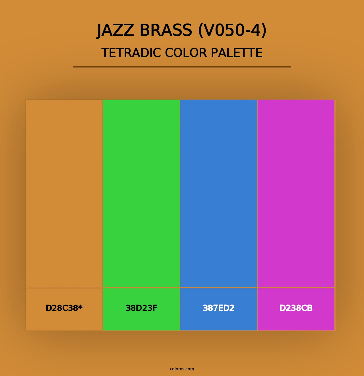 Jazz Brass (V050-4) - Tetradic Color Palette