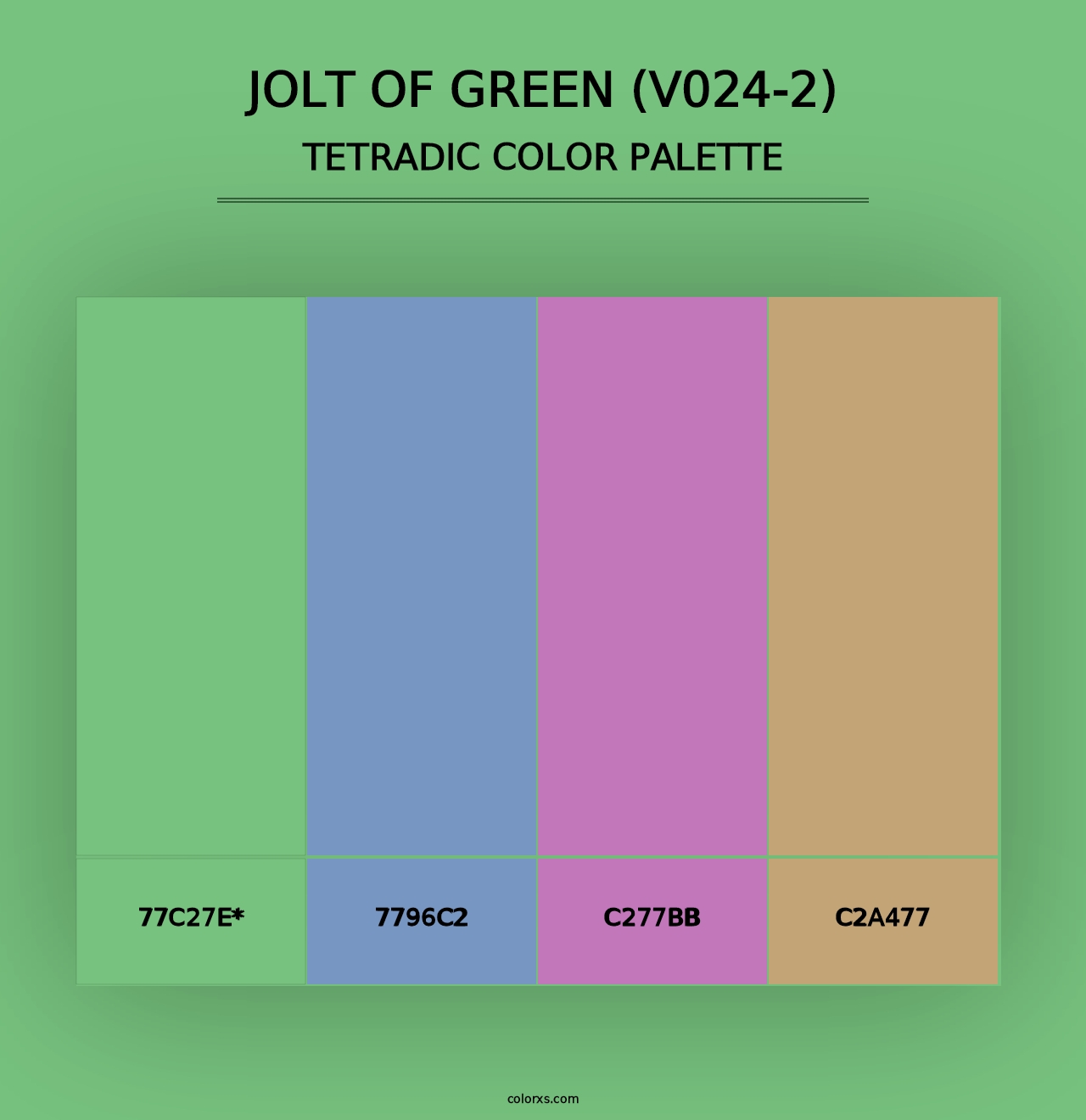 Jolt of Green (V024-2) - Tetradic Color Palette