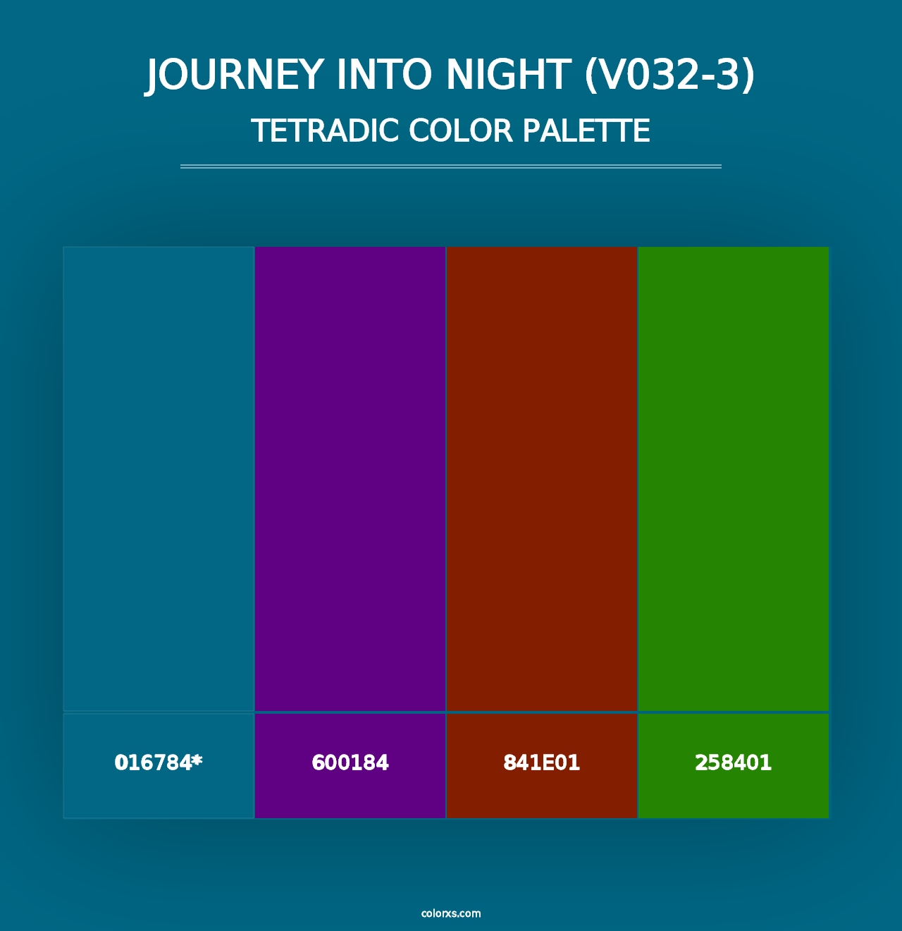 Journey Into Night (V032-3) - Tetradic Color Palette