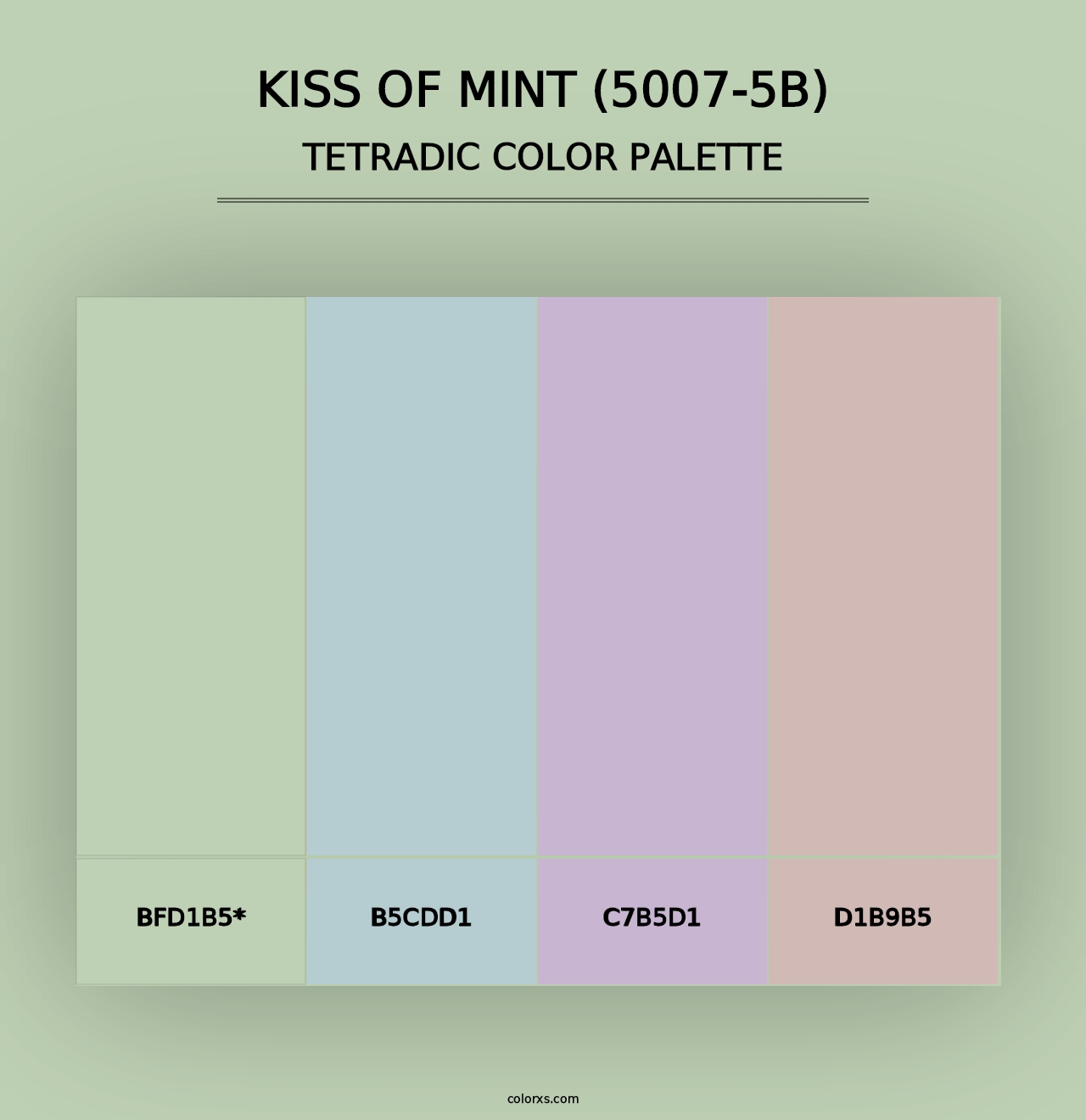 Kiss of Mint (5007-5B) - Tetradic Color Palette