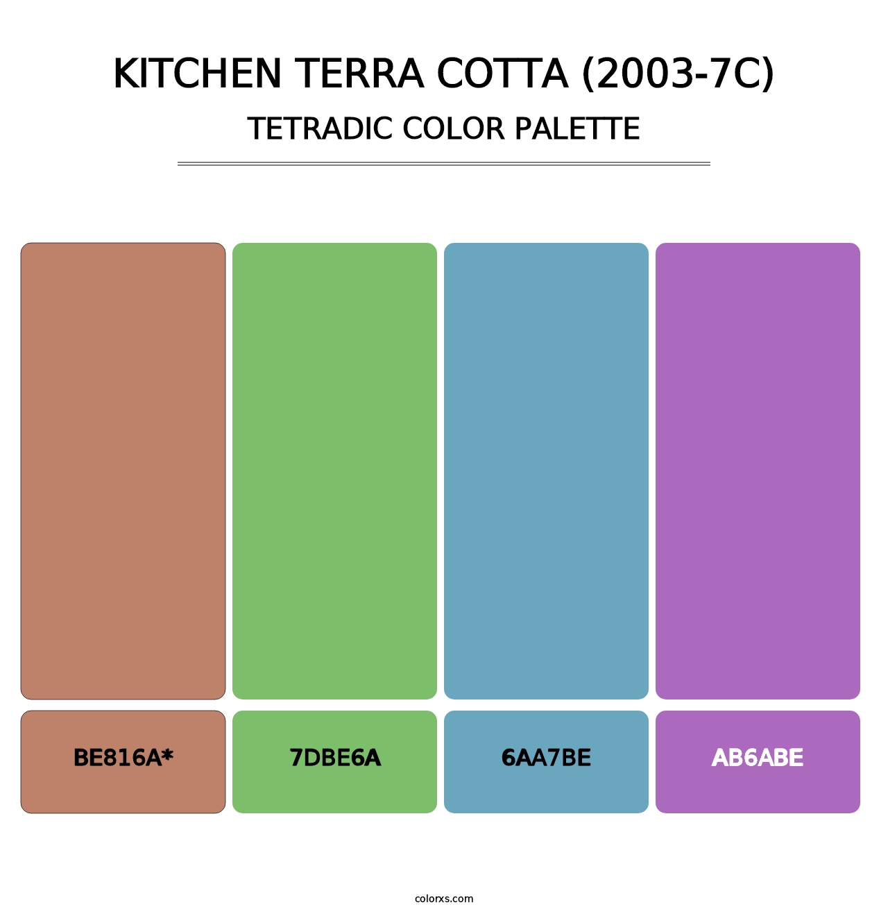 Kitchen Terra Cotta (2003-7C) - Tetradic Color Palette