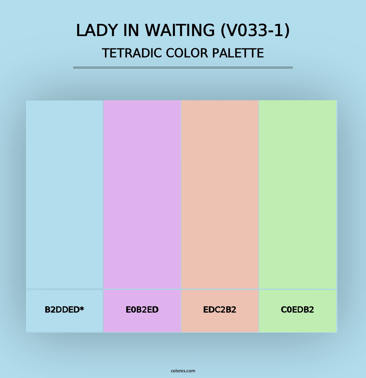 Lady in Waiting (V033-1) - Tetradic Color Palette