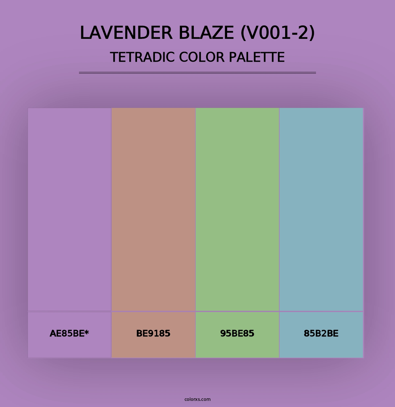 Lavender Blaze (V001-2) - Tetradic Color Palette