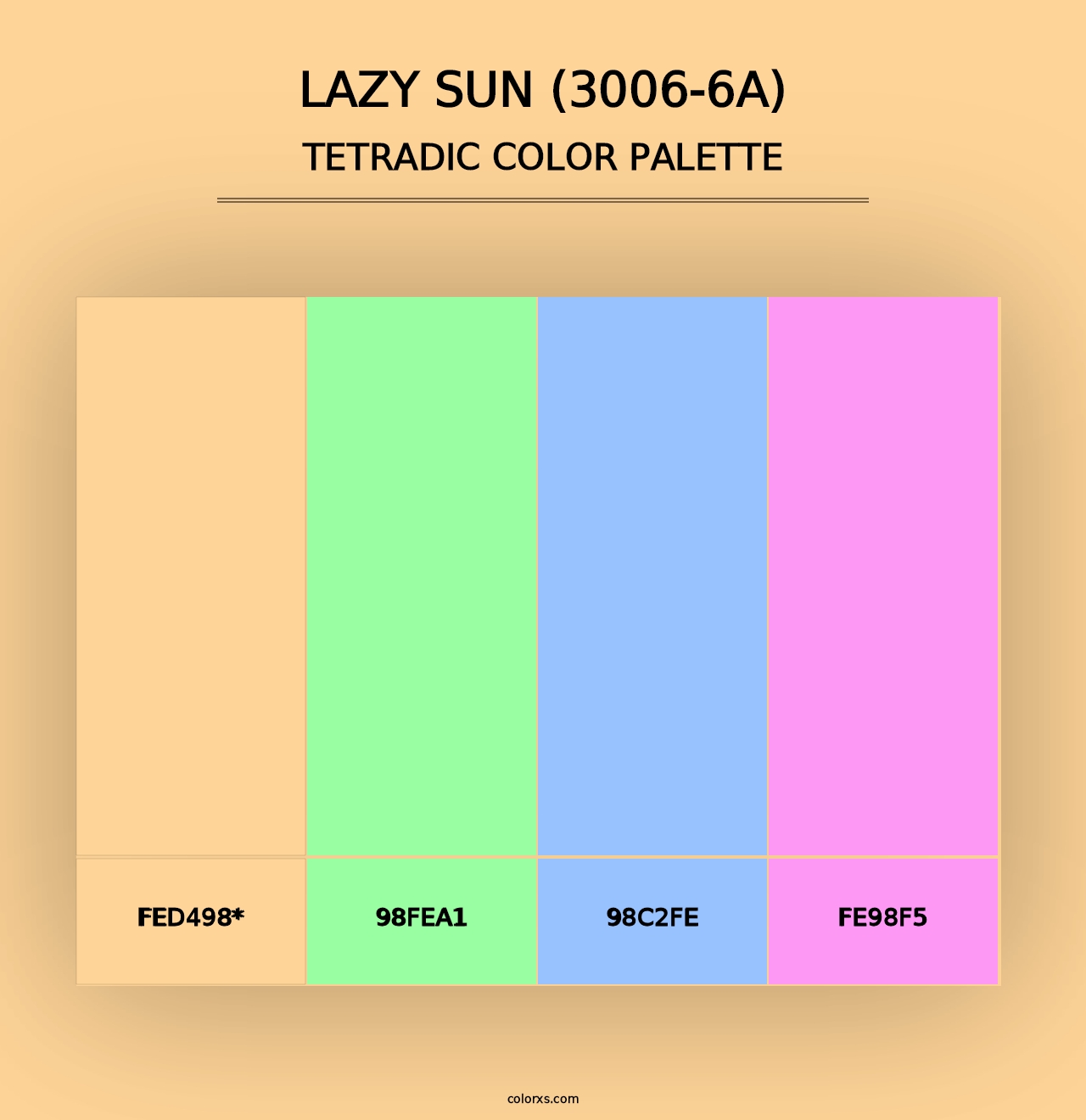 Lazy Sun (3006-6A) - Tetradic Color Palette