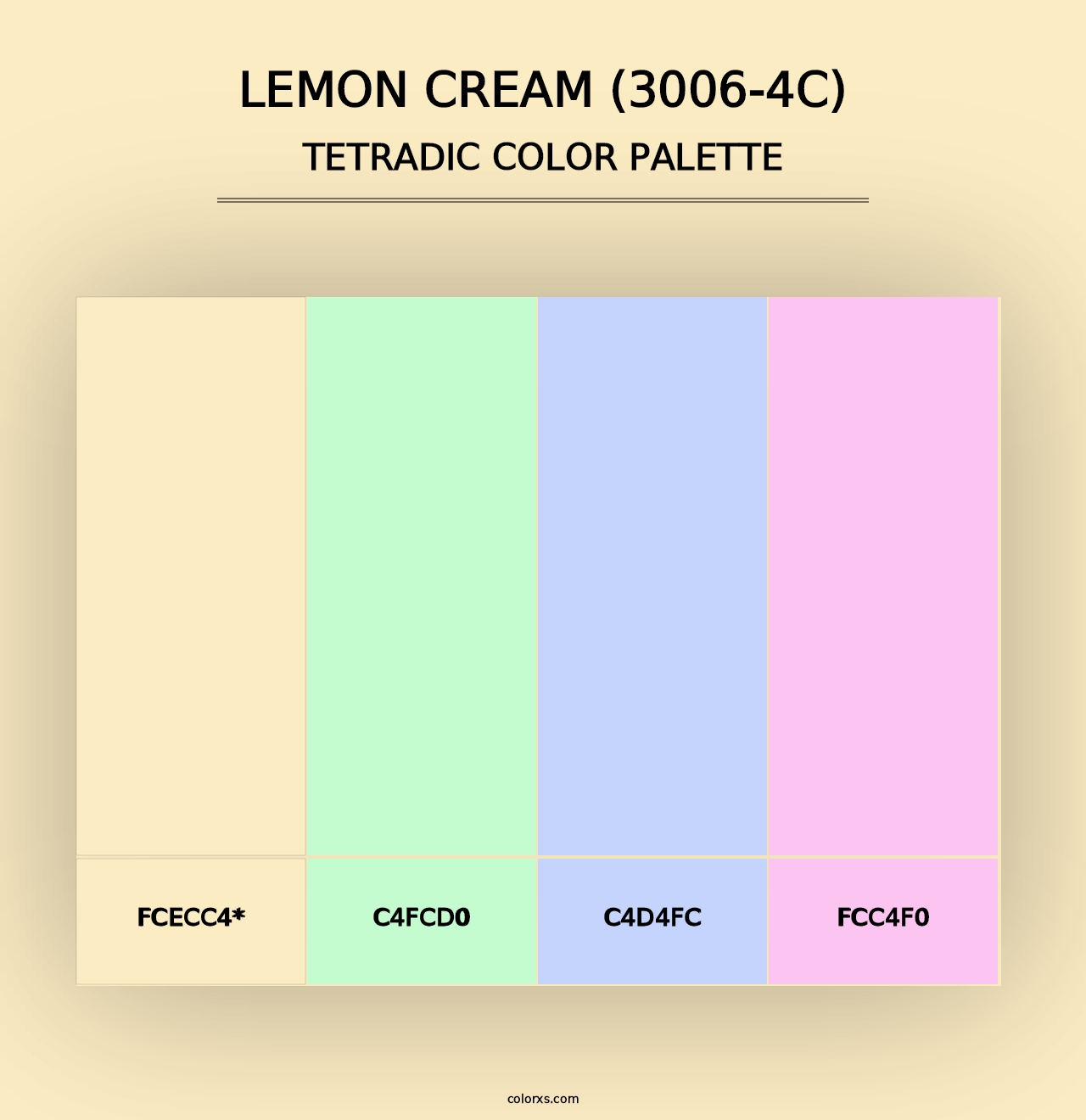 Lemon Cream (3006-4C) - Tetradic Color Palette