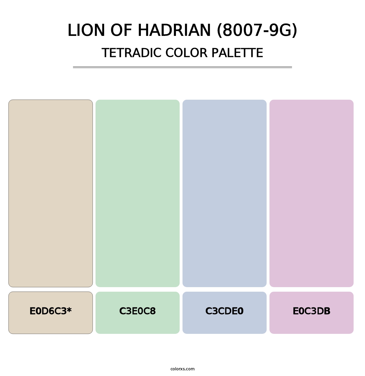 Lion of Hadrian (8007-9G) - Tetradic Color Palette