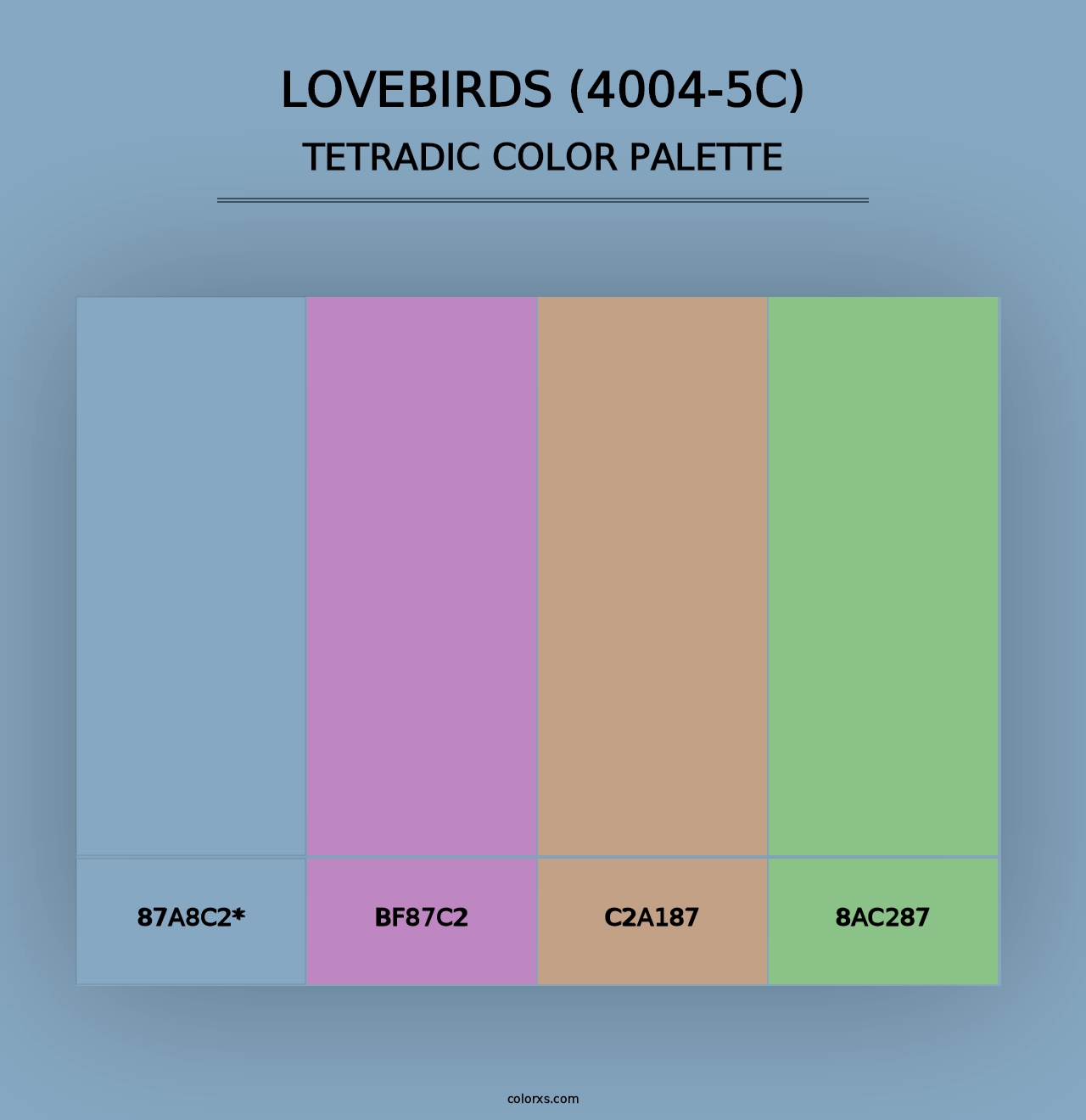 Lovebirds (4004-5C) - Tetradic Color Palette