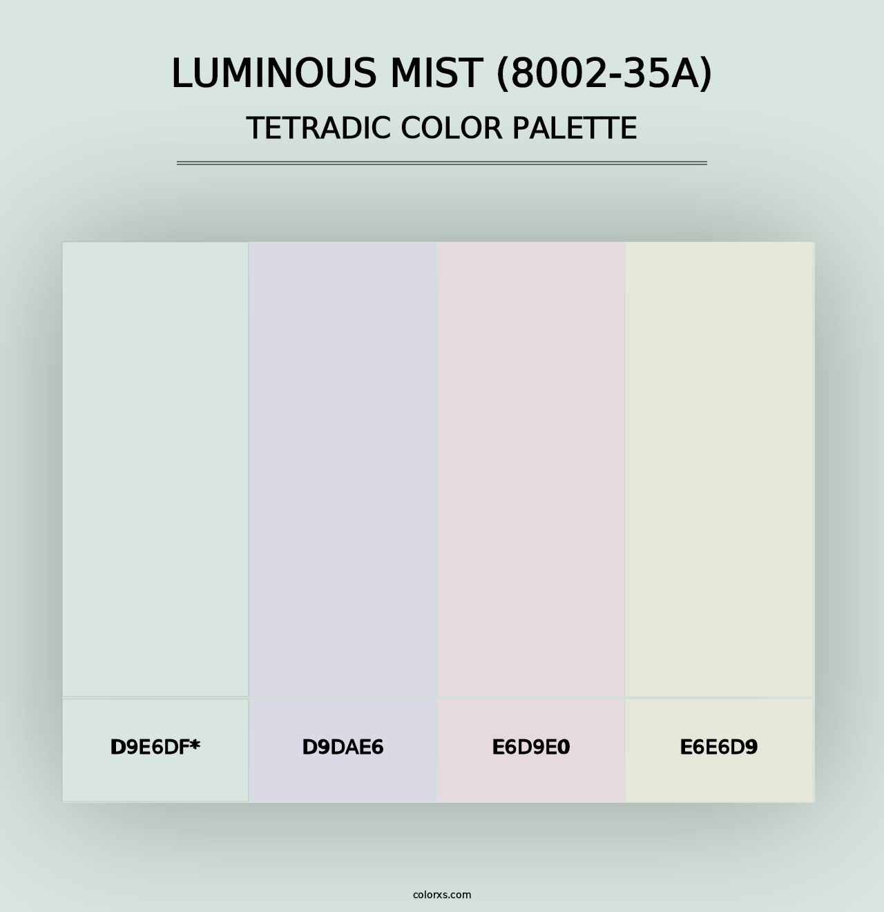 Luminous Mist (8002-35A) - Tetradic Color Palette