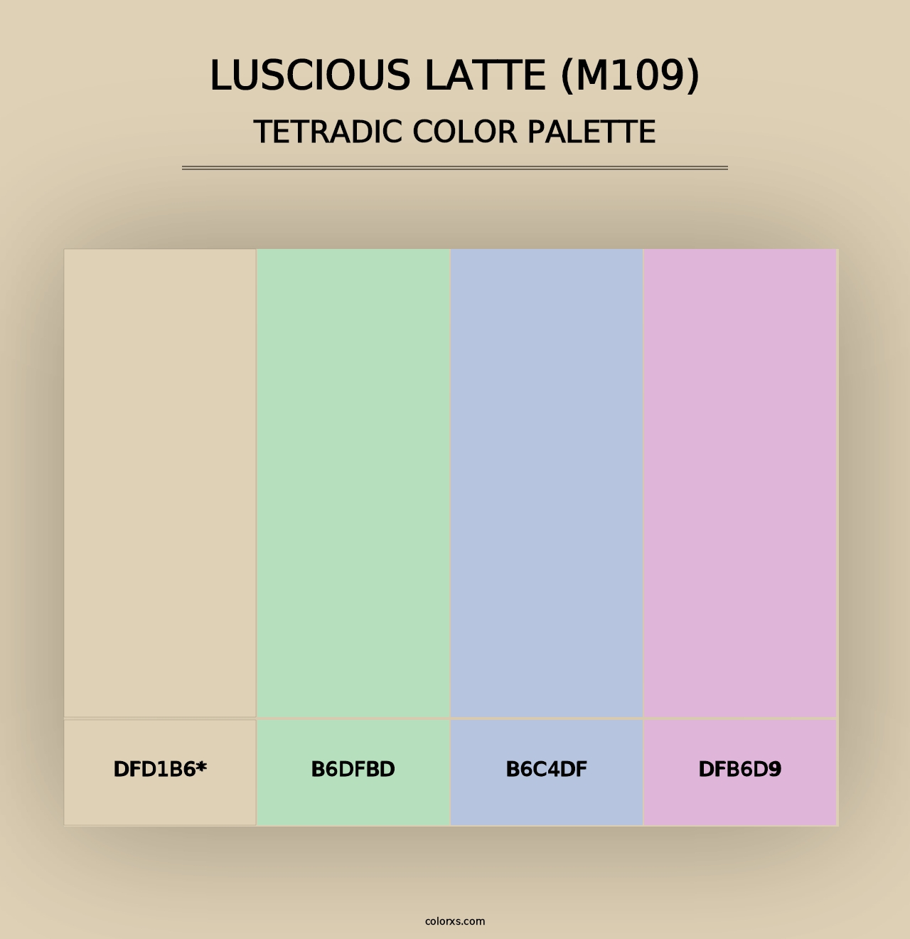 Luscious Latte (M109) - Tetradic Color Palette