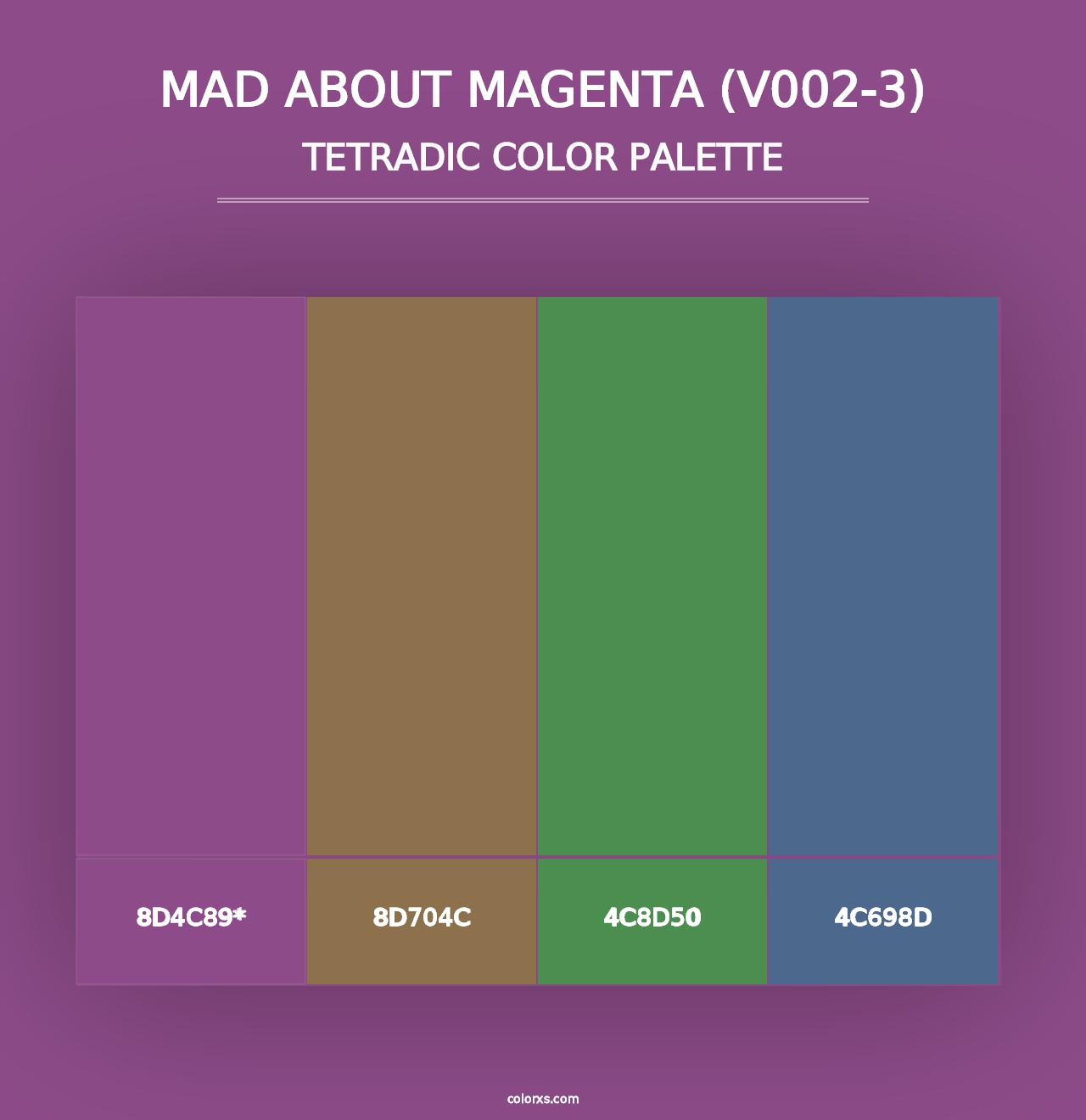 Mad about Magenta (V002-3) - Tetradic Color Palette