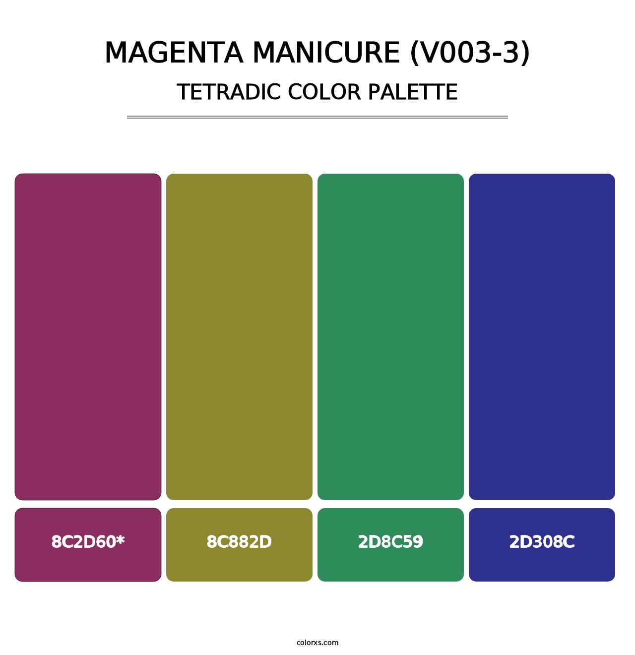 Magenta Manicure (V003-3) - Tetradic Color Palette