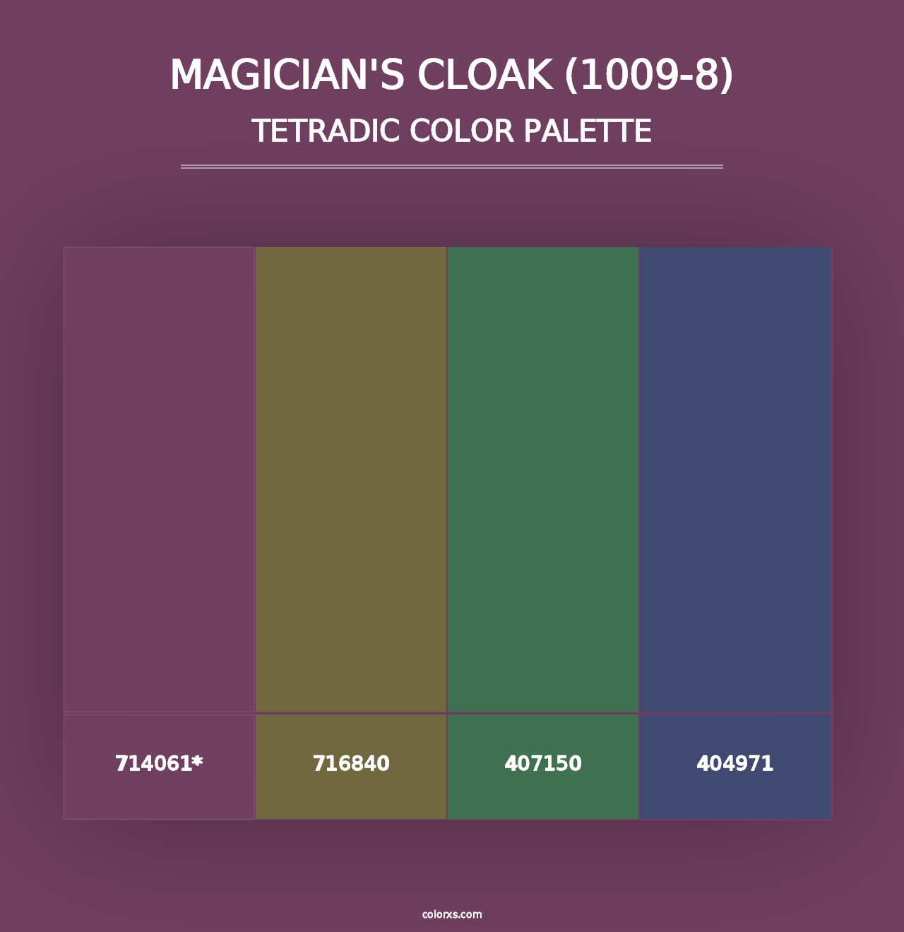 Magician's Cloak (1009-8) - Tetradic Color Palette