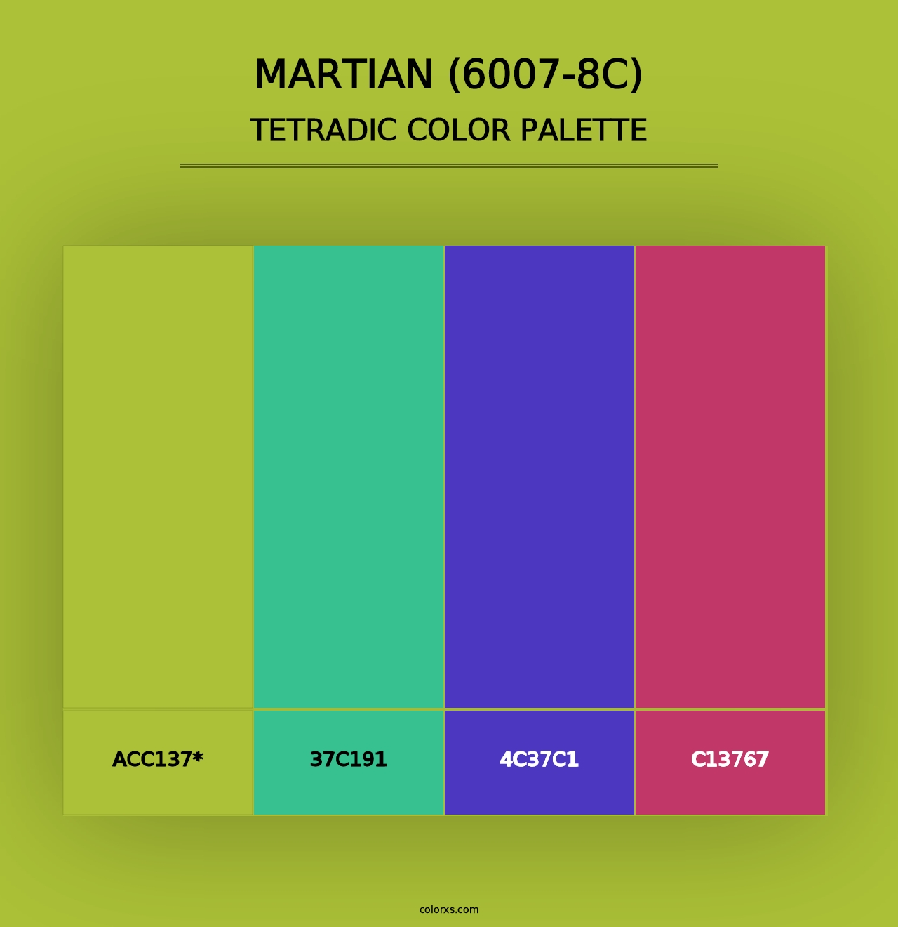 Martian (6007-8C) - Tetradic Color Palette