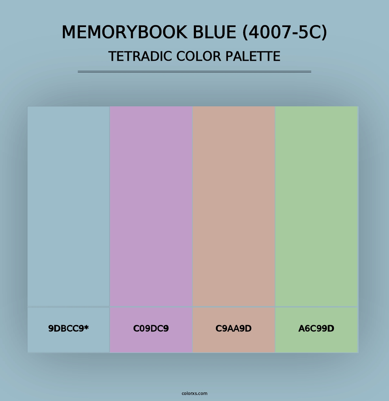 Memorybook Blue (4007-5C) - Tetradic Color Palette