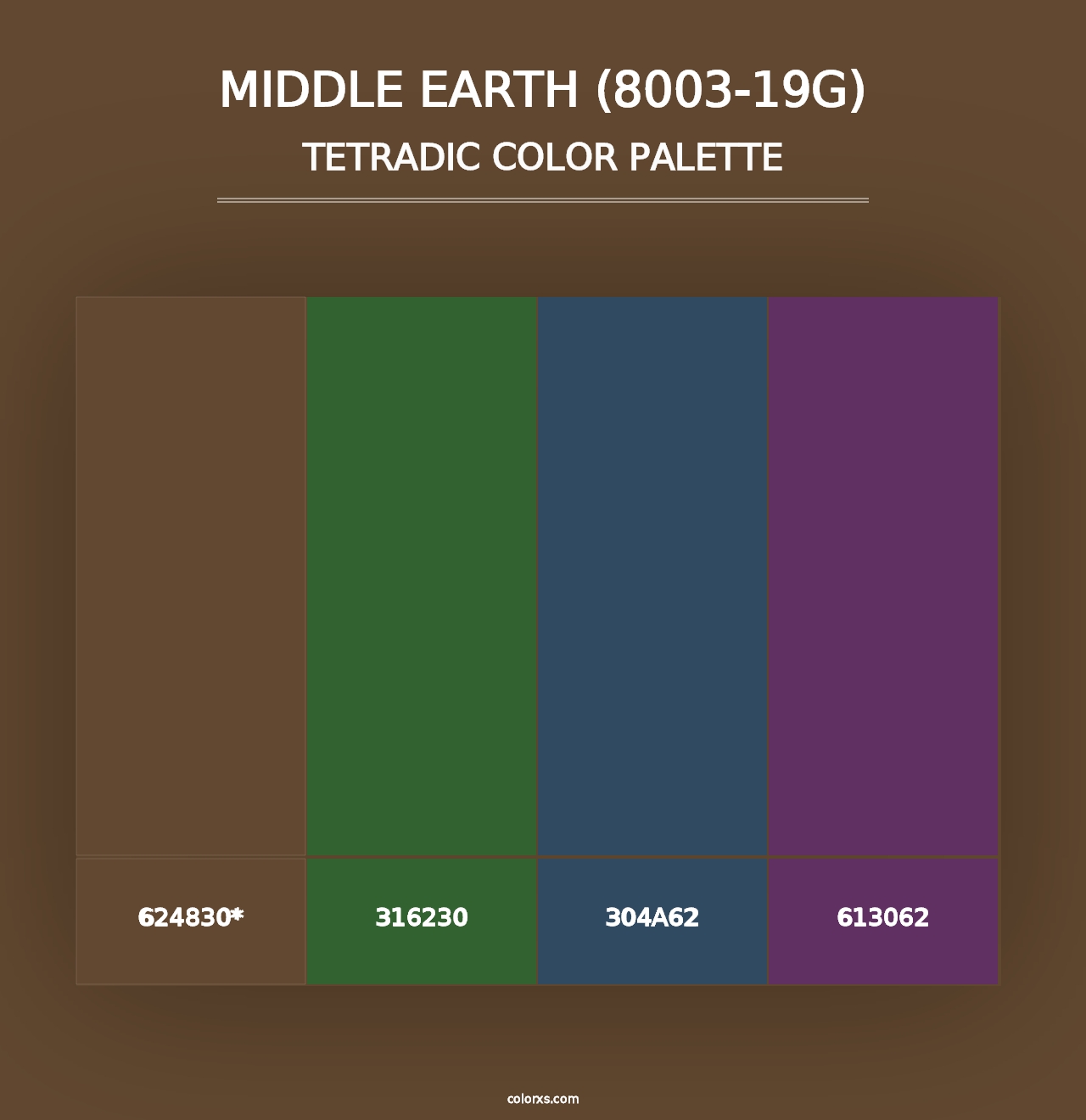 Middle Earth (8003-19G) - Tetradic Color Palette