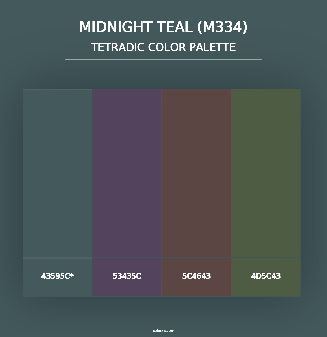 Midnight Teal (M334) - Tetradic Color Palette