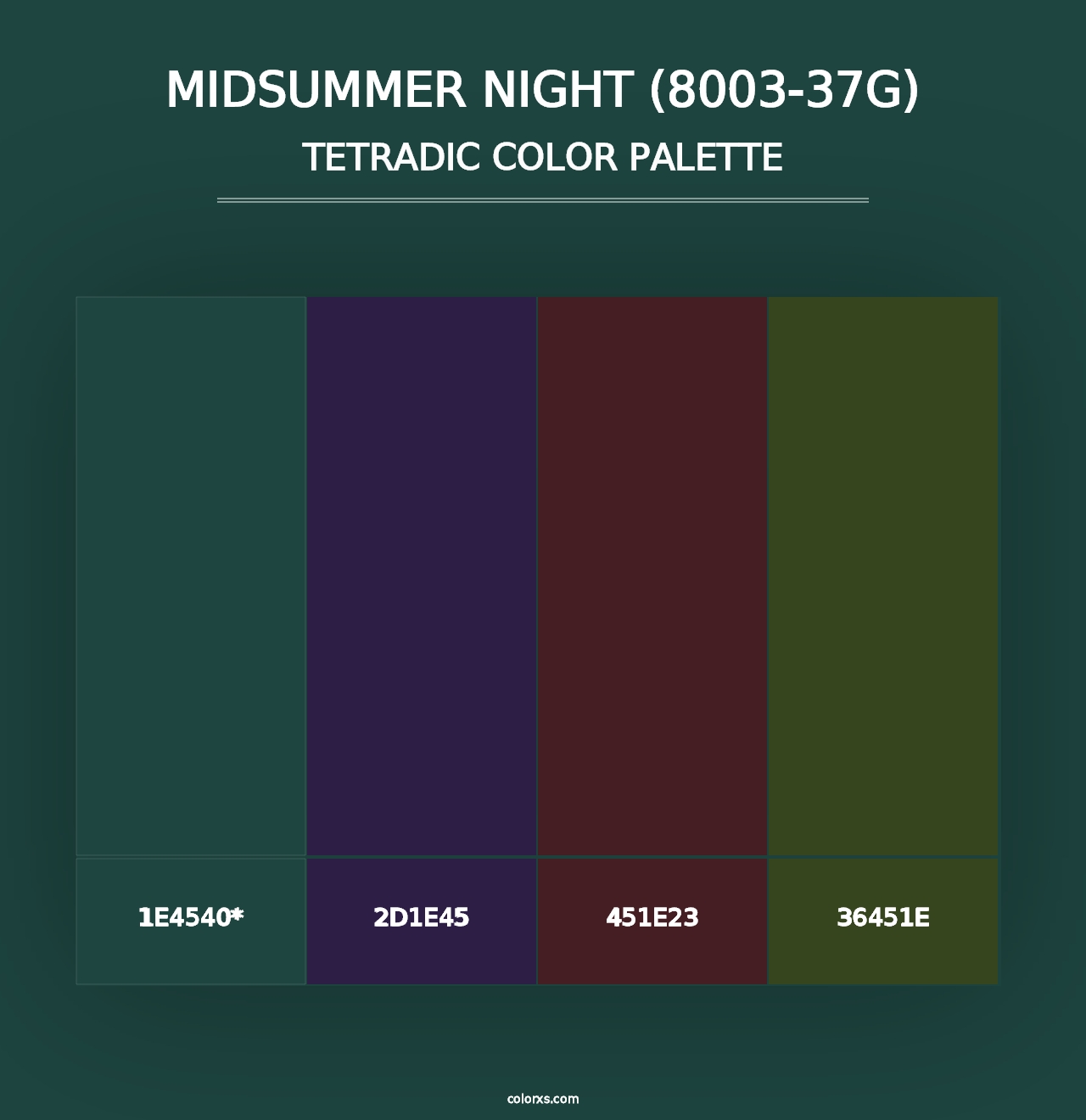 Midsummer Night (8003-37G) - Tetradic Color Palette