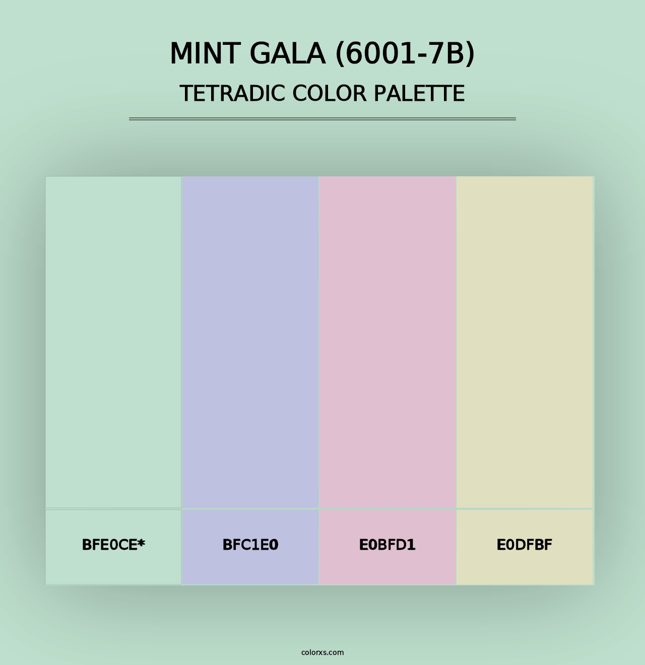 Mint Gala (6001-7B) - Tetradic Color Palette