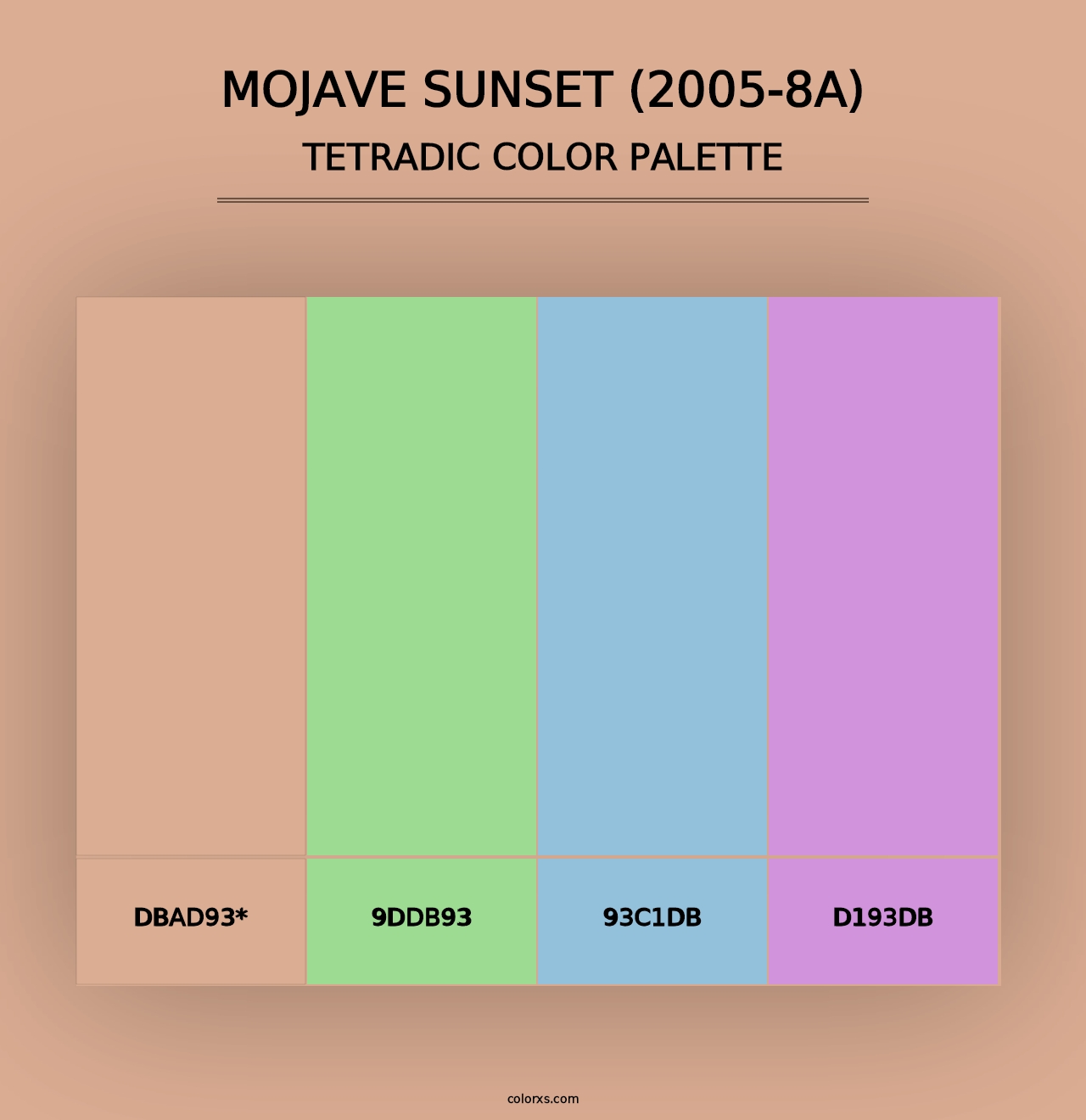 Mojave Sunset (2005-8A) - Tetradic Color Palette