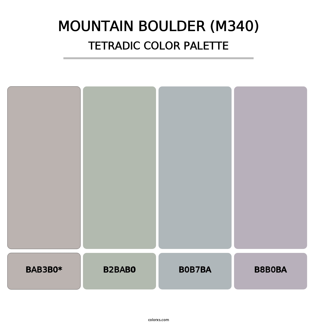 Mountain Boulder (M340) - Tetradic Color Palette