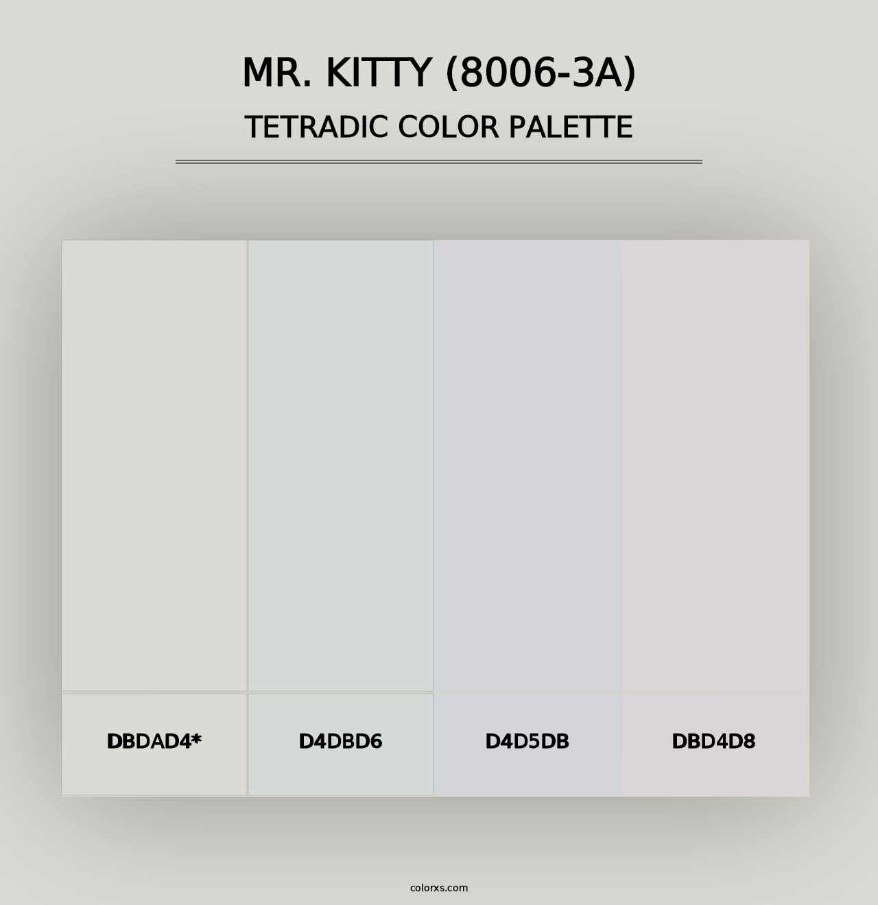 Mr. Kitty (8006-3A) - Tetradic Color Palette