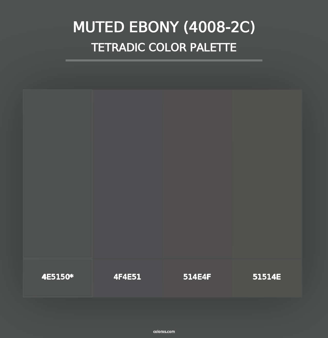 Muted Ebony (4008-2C) - Tetradic Color Palette