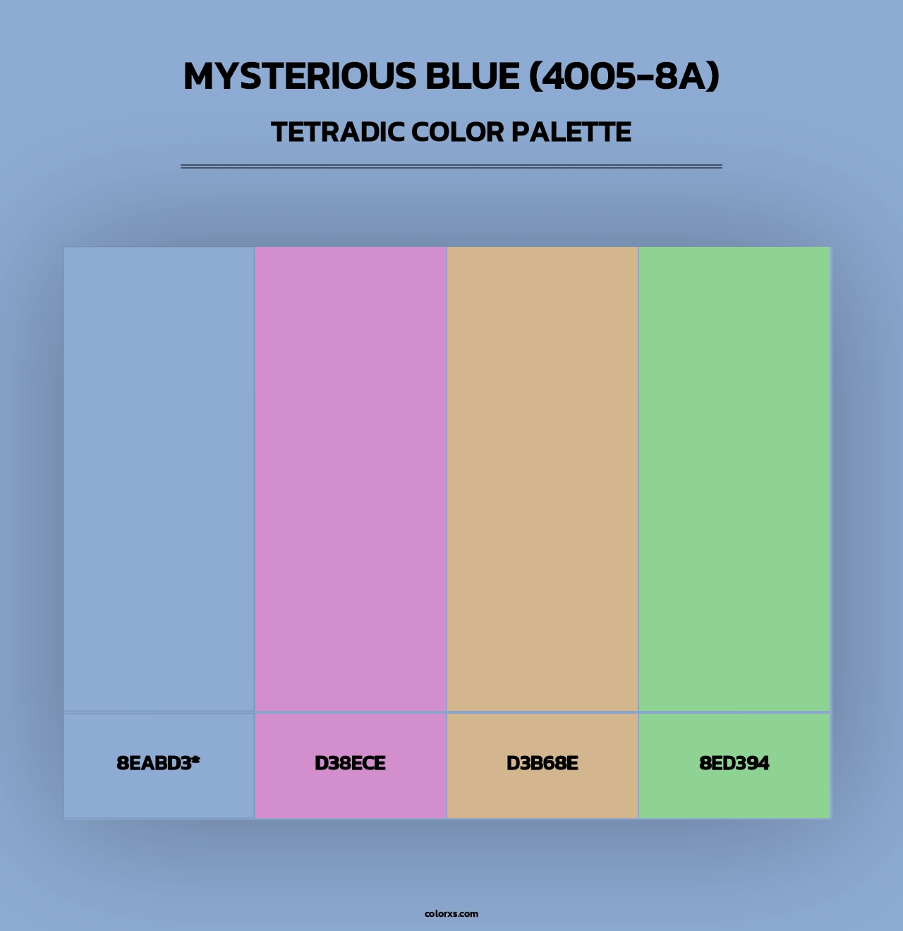 Mysterious Blue (4005-8A) - Tetradic Color Palette